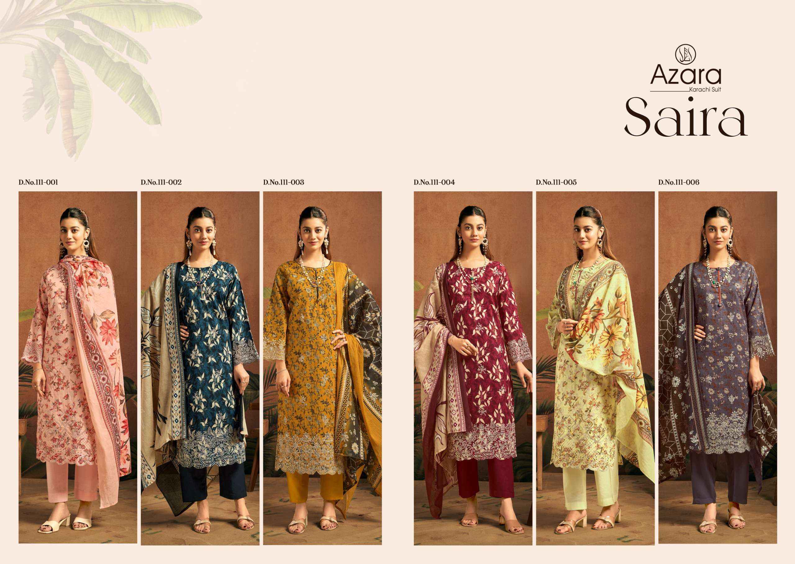 Radhika Fashion Azara Saira Lawn Cotton Dress Material (6 pcs Catalogue)