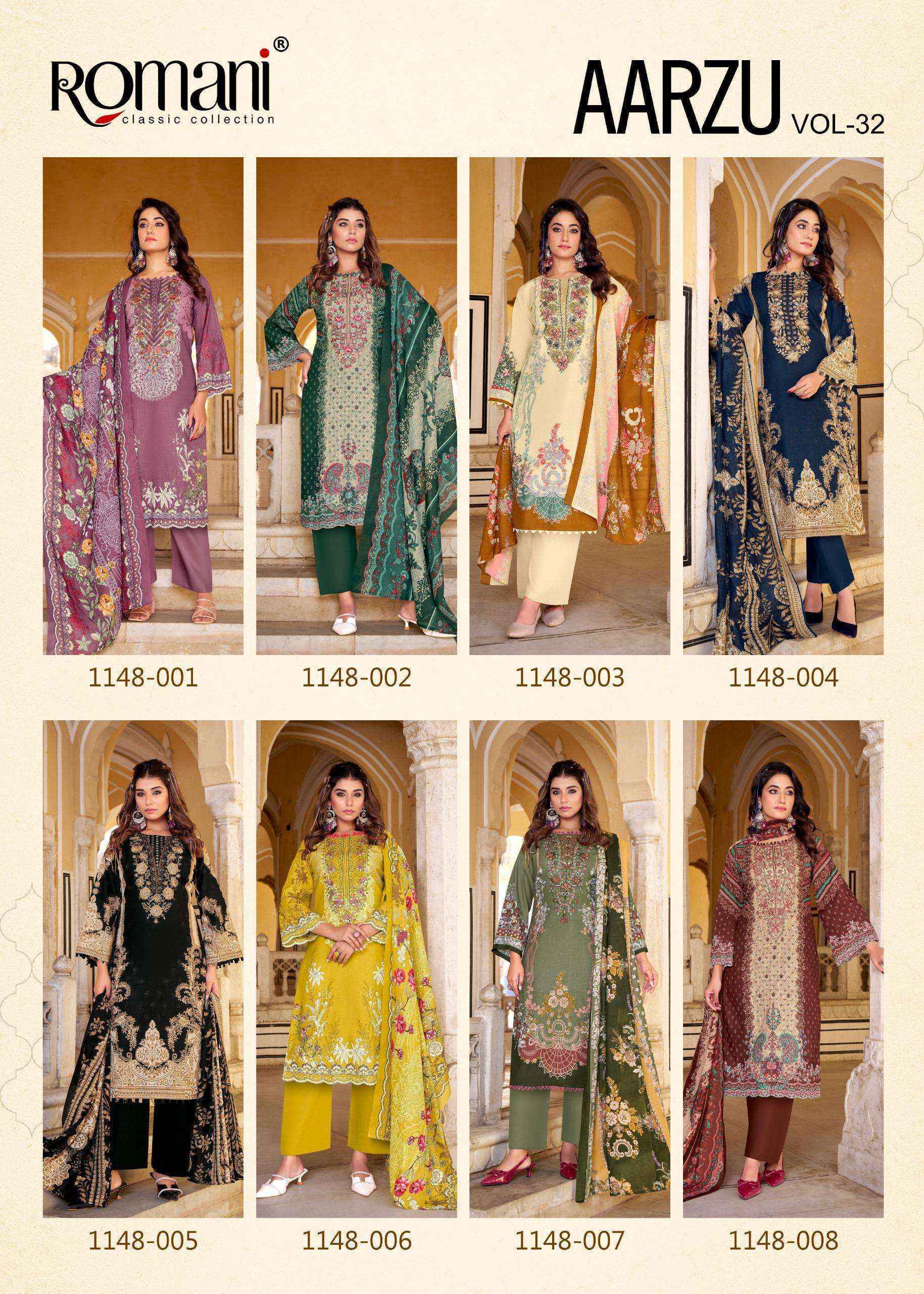 Romani Aarzu Vol-32 Cotton Dress Material (8 pcs Catalogue)