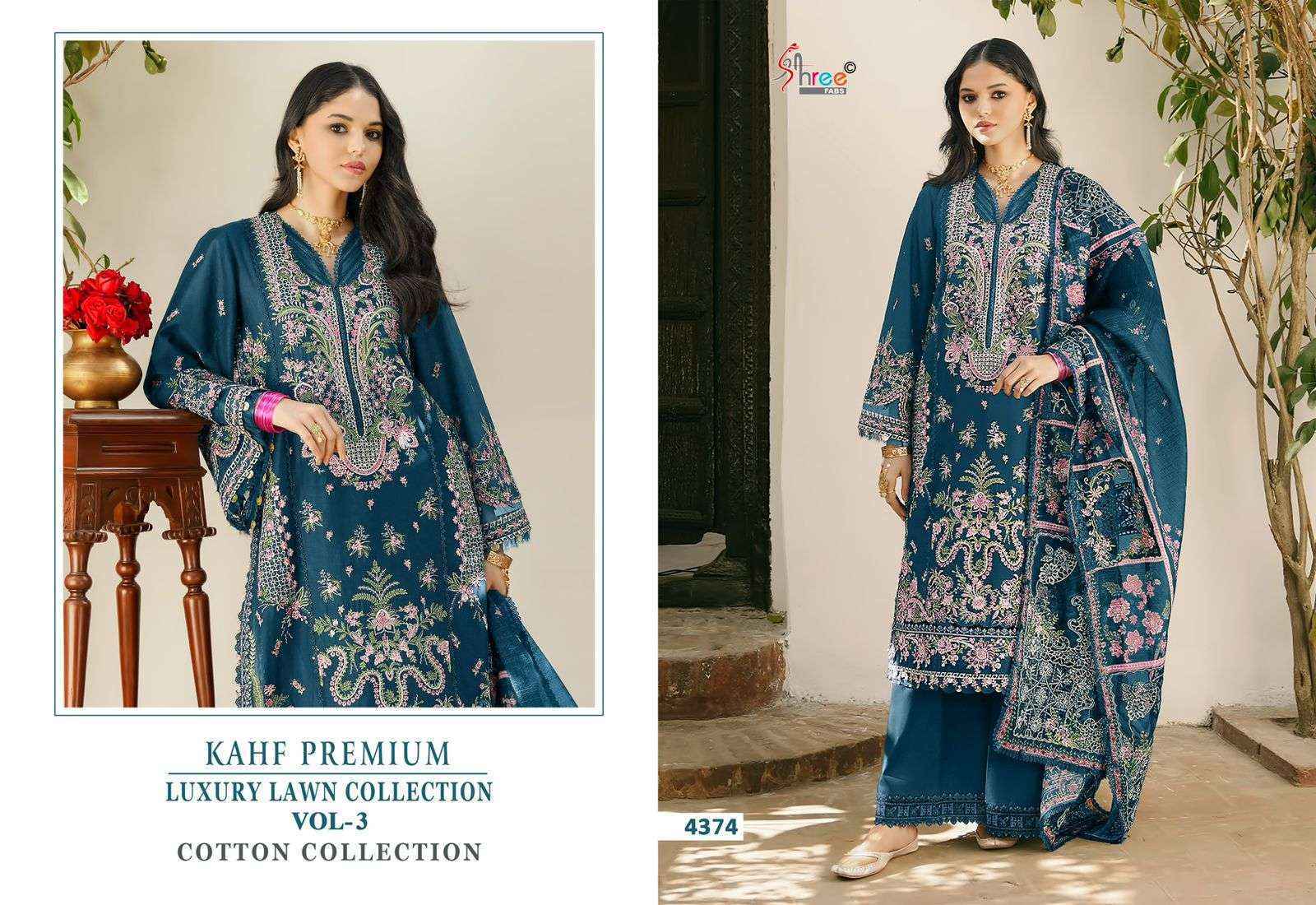 Shree Fabs Kahf Premium Embroidered Collection Vol 3 Cotton Collection Cotton Dress Material 6 pcs Catalogue