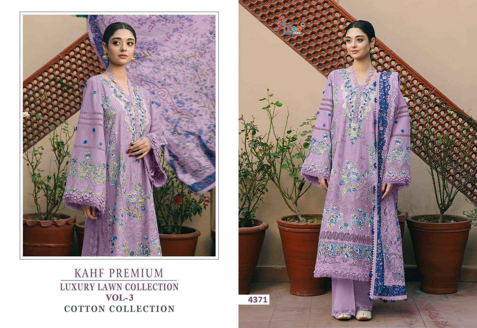 Shree Fabs Kahf Premium Embroidered Collection Vol 3 Cotton Collection Cotton Dress Material 6 pcs Catalogue