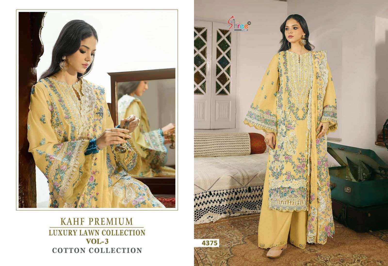 Shree Fabs Kahf Premium Embroidered Collection Vol 3 Cotton Collection Cotton Dress Material 6 pcs Catalogue