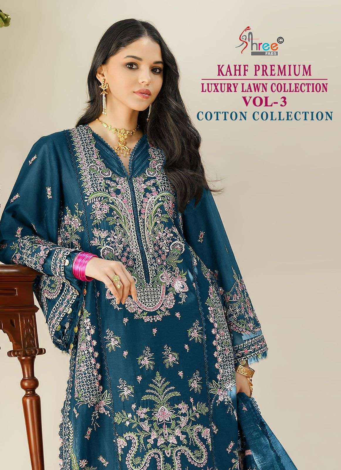 Shree Fabs Kahf Premium Embroidered Collection Vol 3 Cotton Collection Cotton Dress Material 6 pcs Catalogue