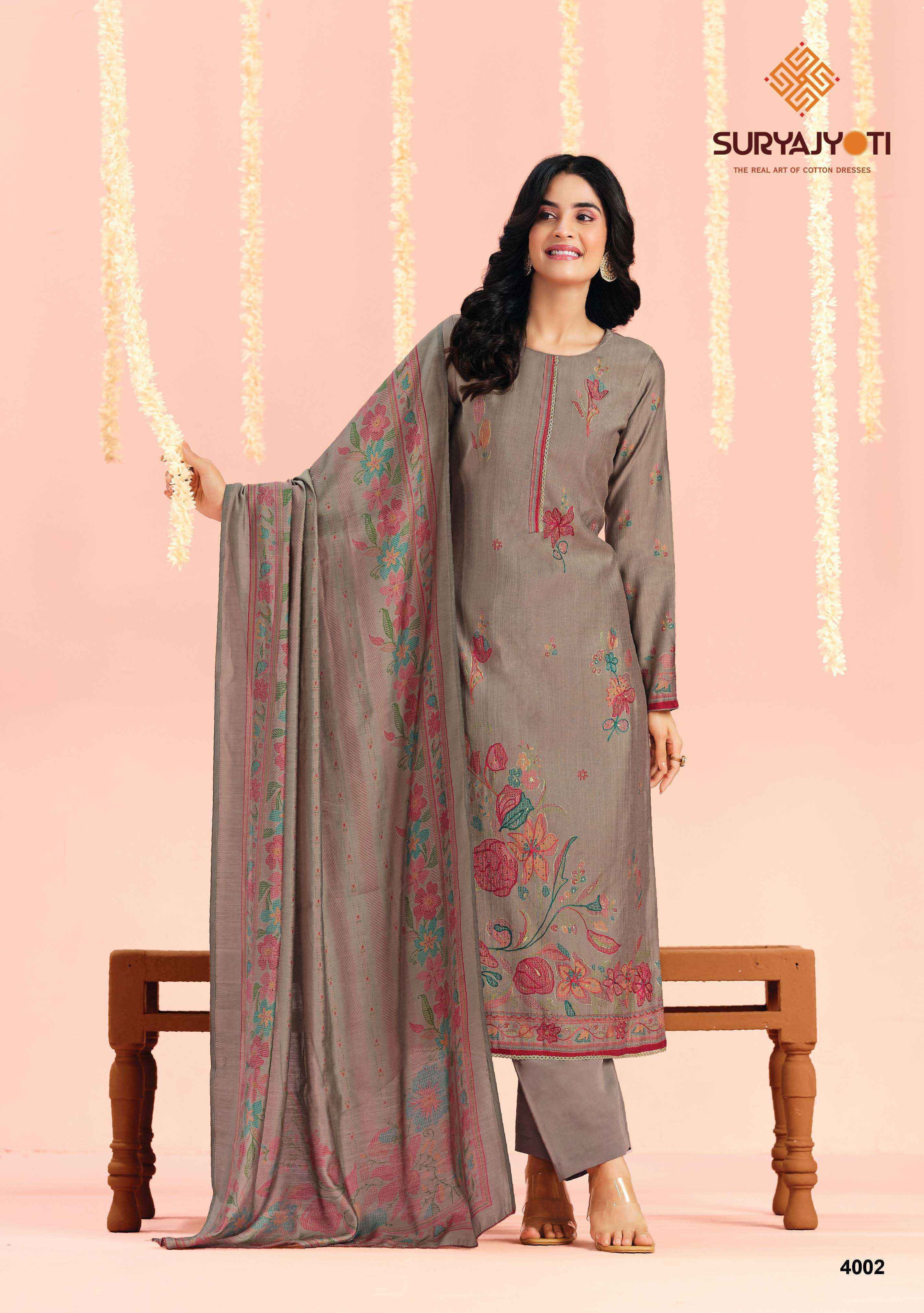 Suryajyoti Chikiri Vol-4 Roman Silk Dress Material (6 Pcs Catalouge)