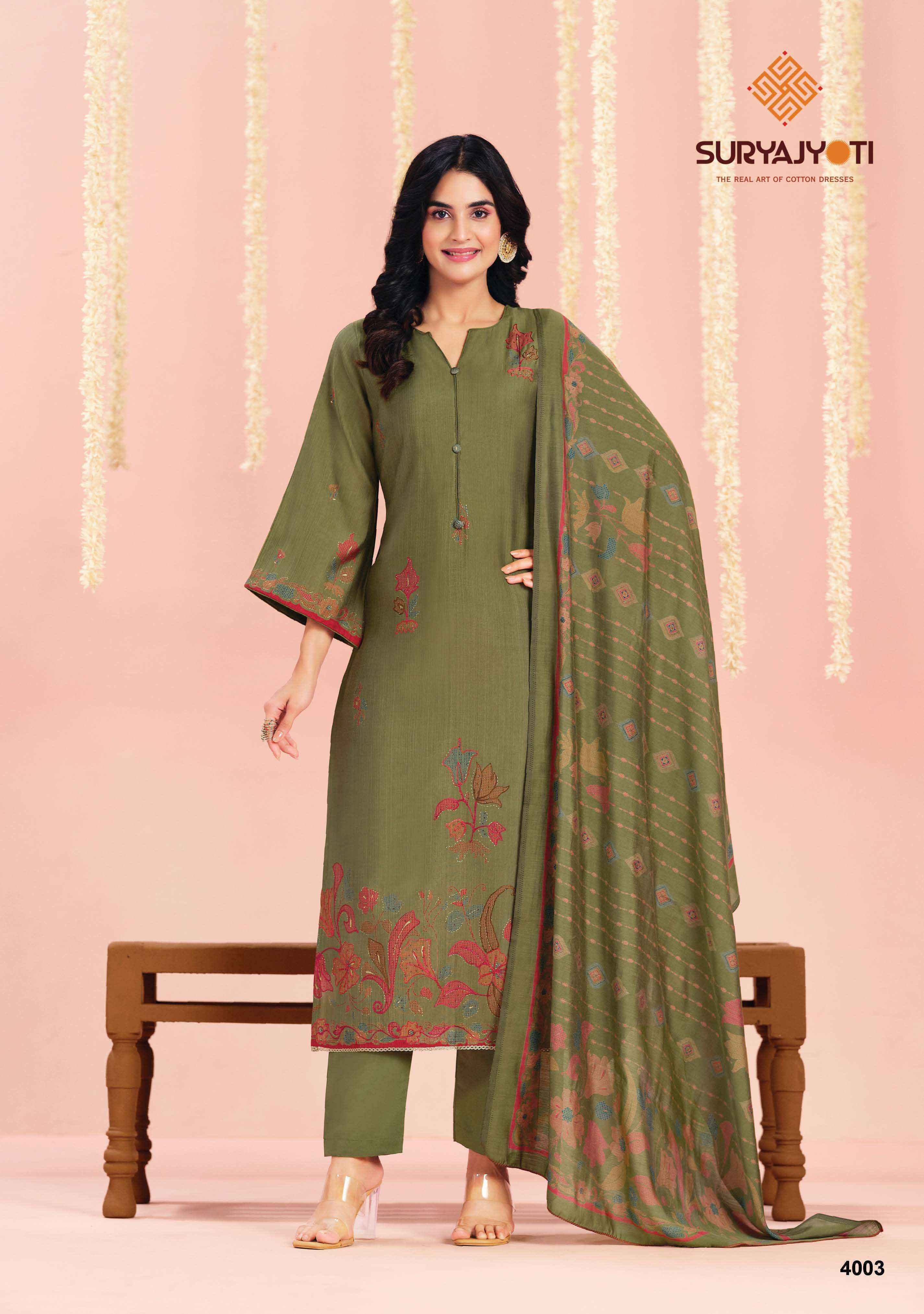 Suryajyoti Chikiri Vol-4 Roman Silk Dress Material (6 Pcs Catalouge)