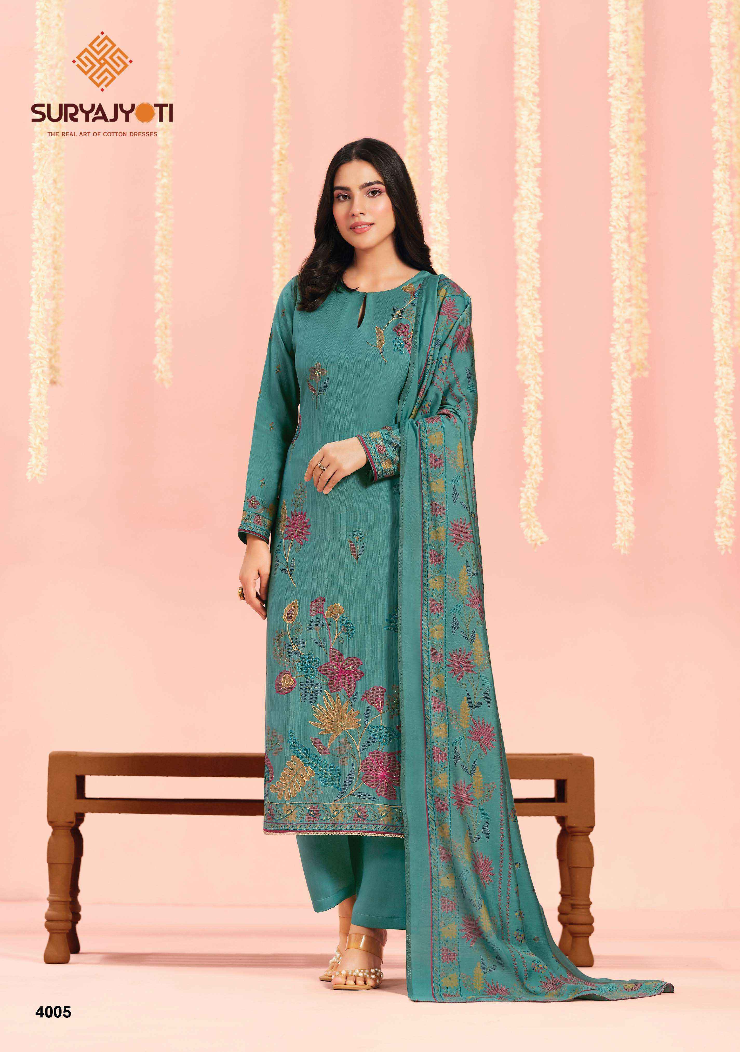 Suryajyoti Chikiri Vol-4 Roman Silk Dress Material (6 Pcs Catalouge)