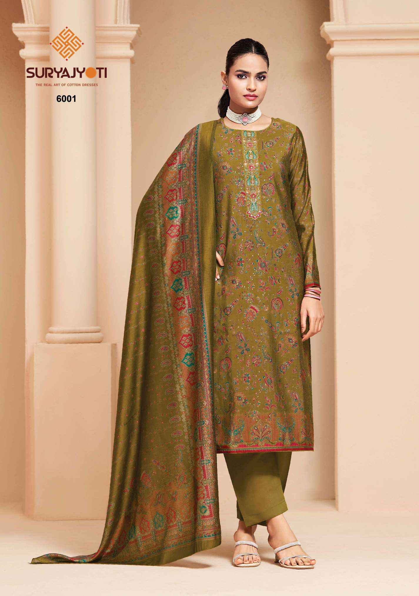 Suryajyoti Kajal Vol-6 Modal Silk Dress Material (6 pcs Catalogue)