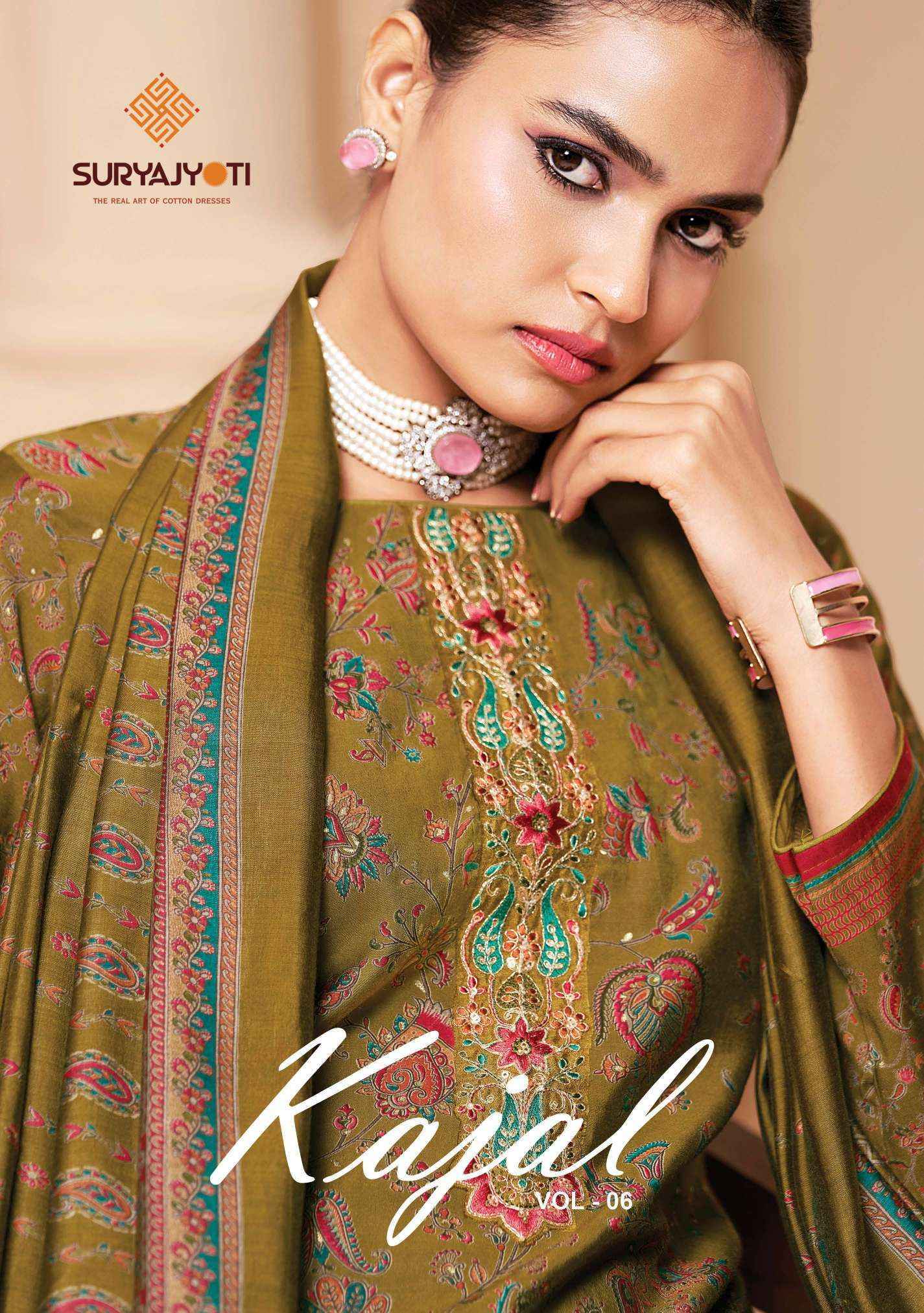 Suryajyoti Kajal Vol-6 Modal Silk Dress Material (6 pcs Catalogue)