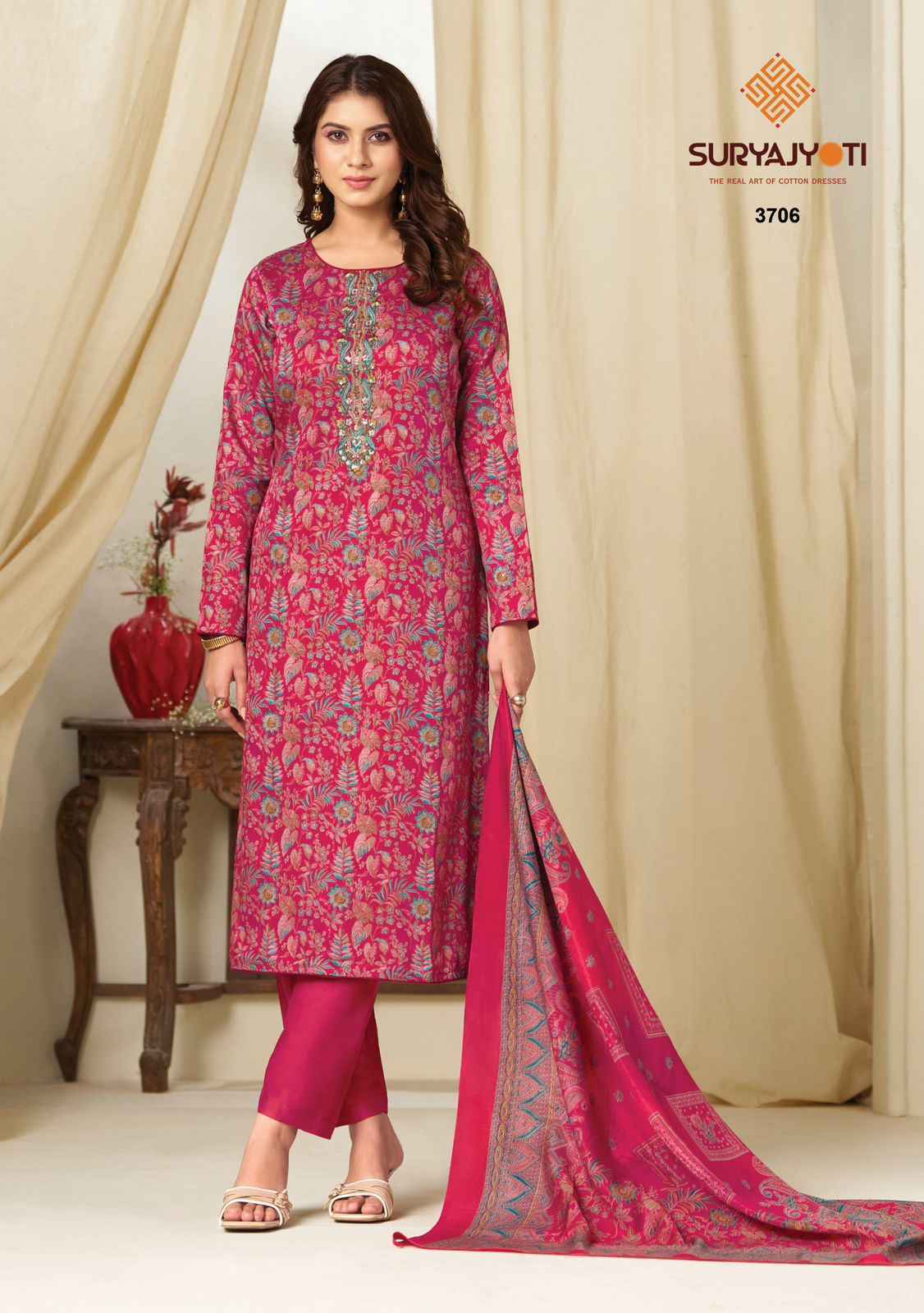 Suryajyoti Kalki Vol-37 Jam Satin Dress Material (8 Pcs Catalouge)