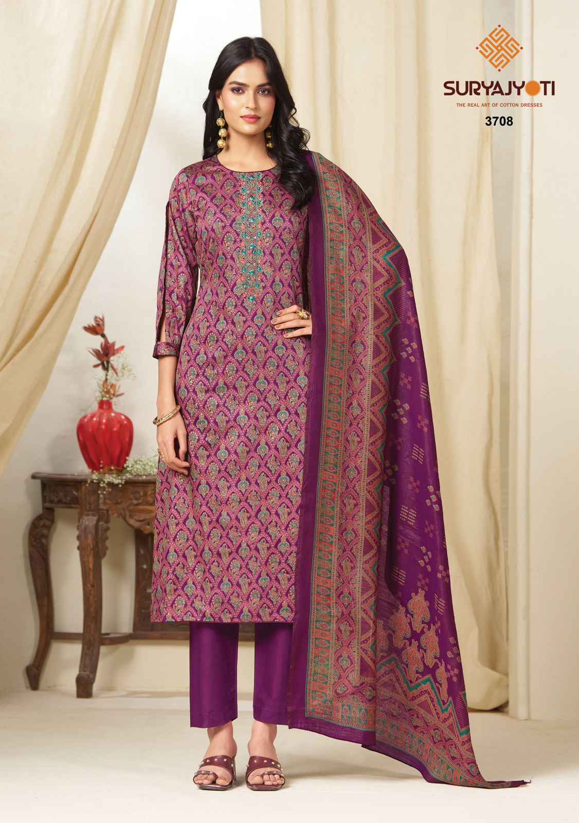 Suryajyoti Kalki Vol-37 Jam Satin Dress Material (8 Pcs Catalouge)