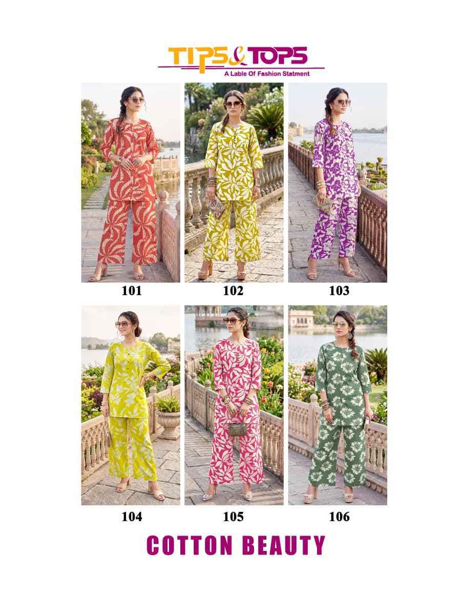 Tips & Tops Cotton Beauty Cotton Co Ord Set 6 Pc Catalogue