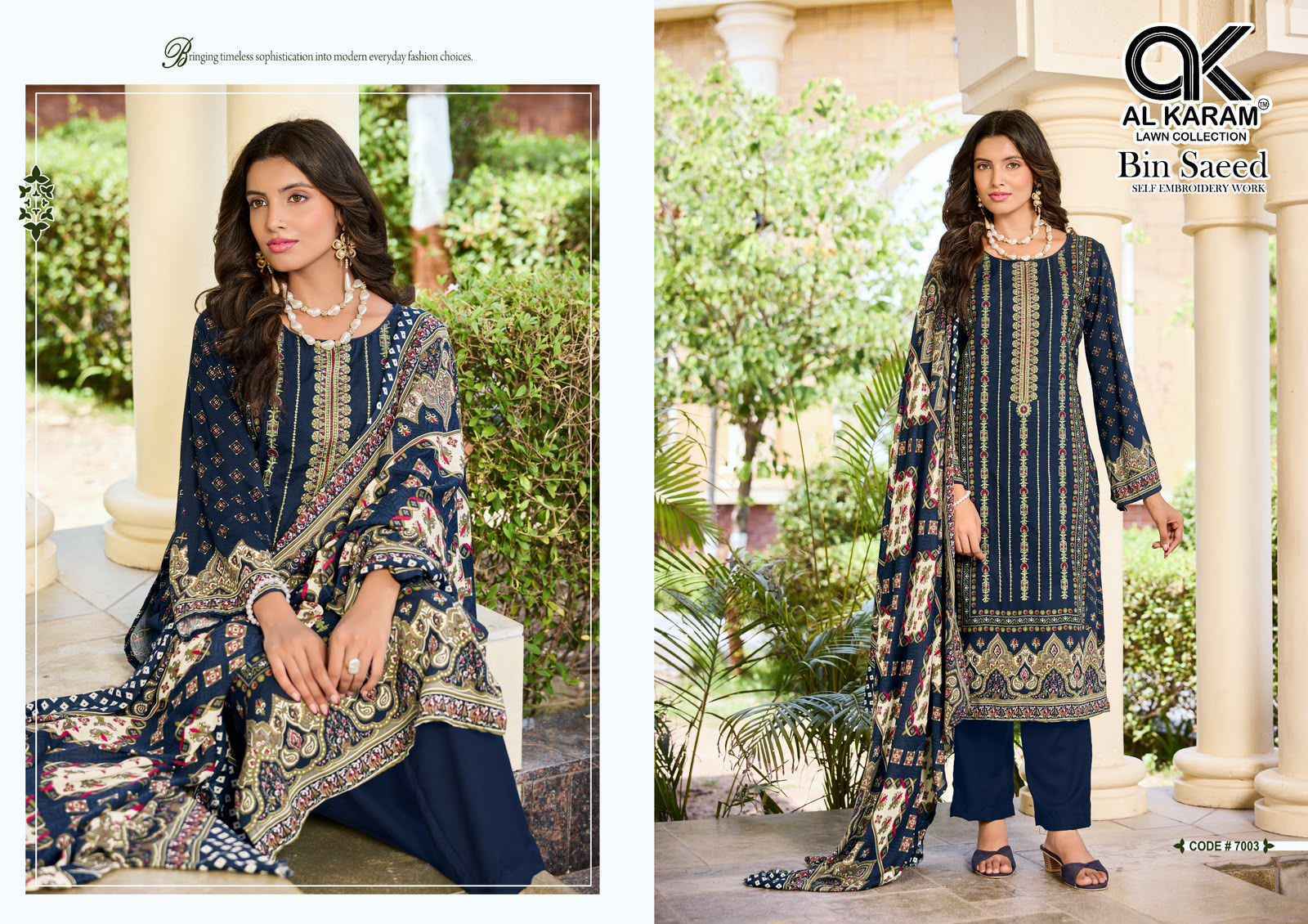 Al Karam Bin Saeed Vol-7 Viscose Reyon Dress Material (6 pcs Catalogue)