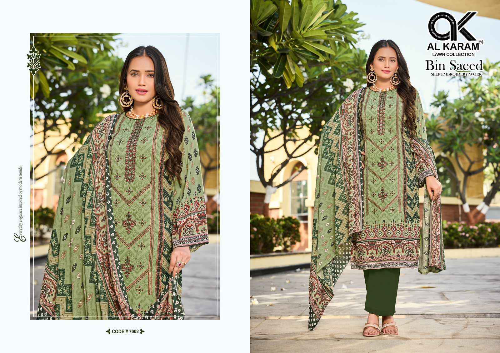 Al Karam Bin Saeed Vol-7 Viscose Reyon Dress Material (6 pcs Catalogue)