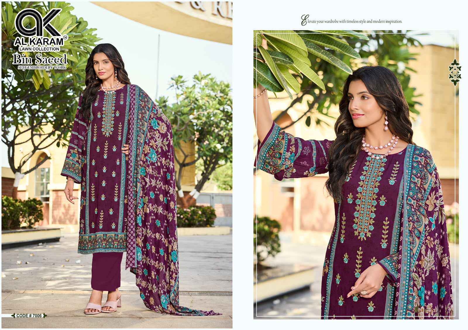 Al Karam Bin Saeed Vol-7 Viscose Reyon Dress Material (6 pcs Catalogue)