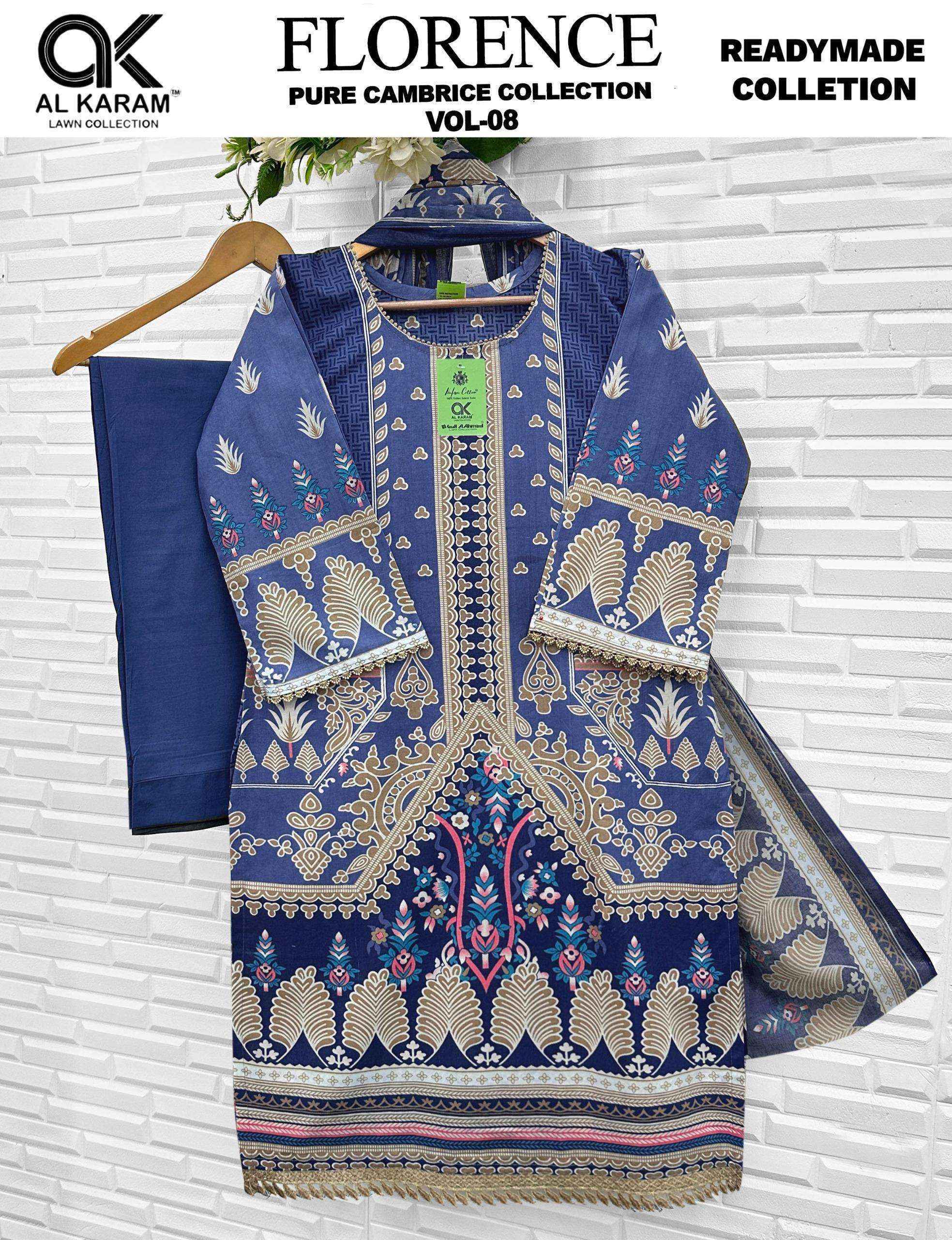 Al Karam Florence Vol-8 Readymade Cotton Dress (6 pcs Catalogue)