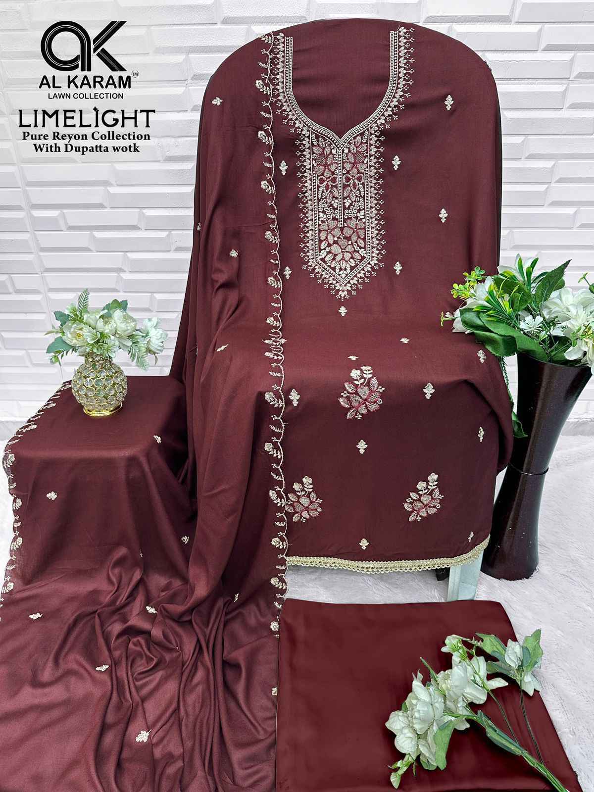 Al Karam Lime Light Rayon Dress Material (5 pcs Catalogue)