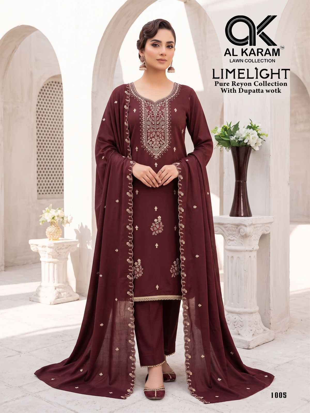 Al Karam Lime Light Rayon Dress Material (5 pcs Catalogue)