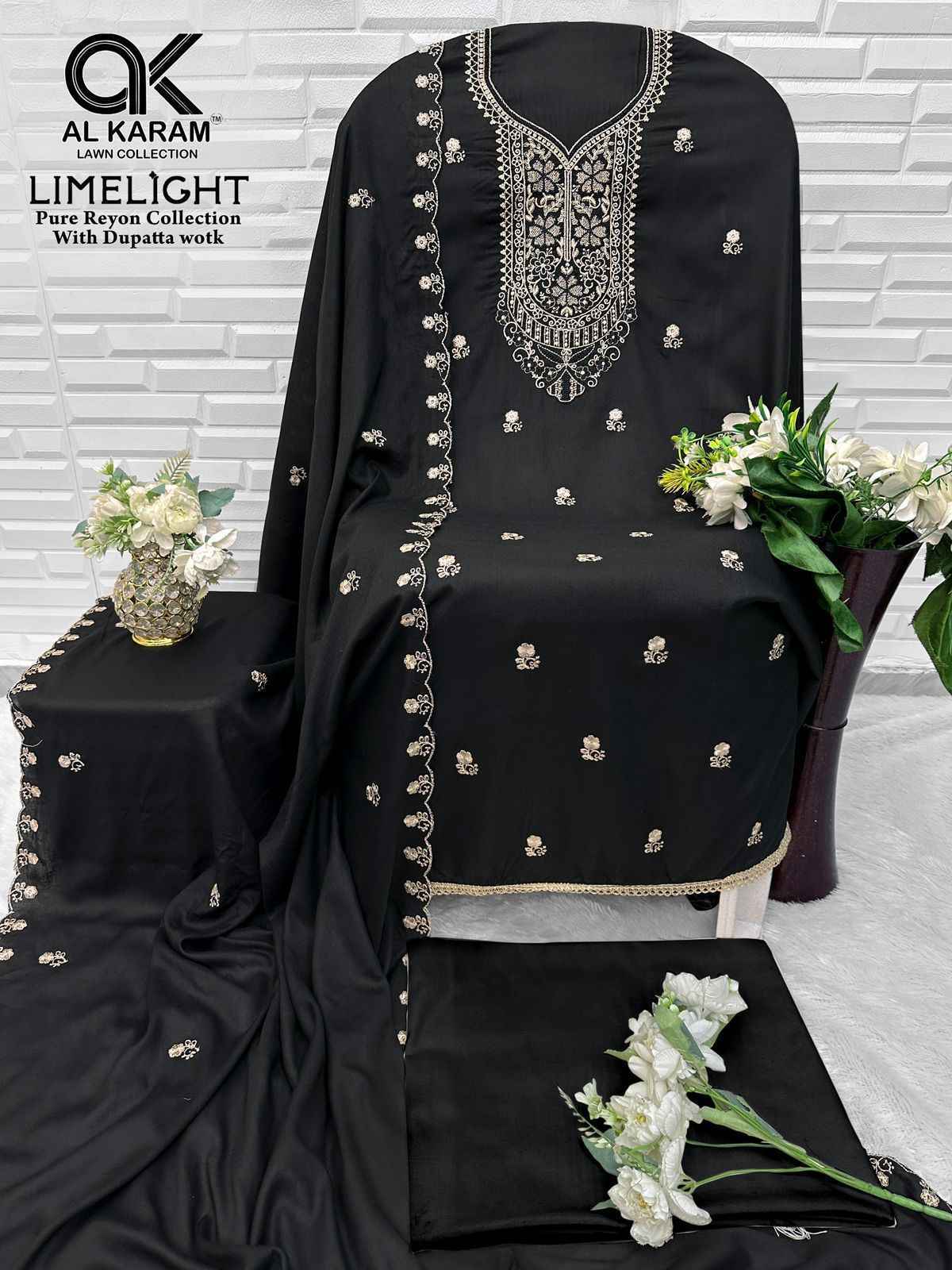 Al Karam Lime Light Rayon Dress Material (5 pcs Catalogue)