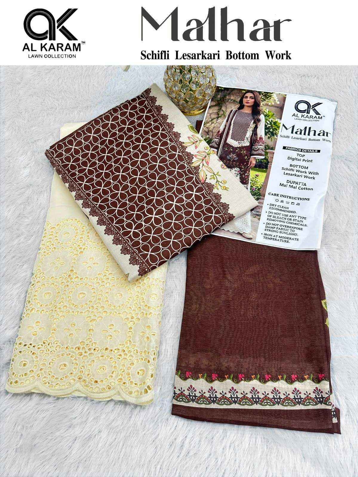 Al Karam Malhar Cotton Dress Material (5 pcs Catalogue)