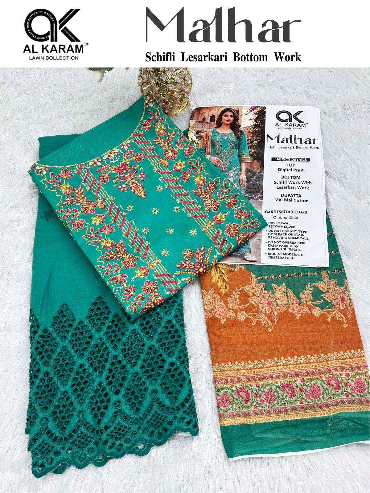 Al Karam Malhar Cotton Dress Material (5 pcs Catalogue)