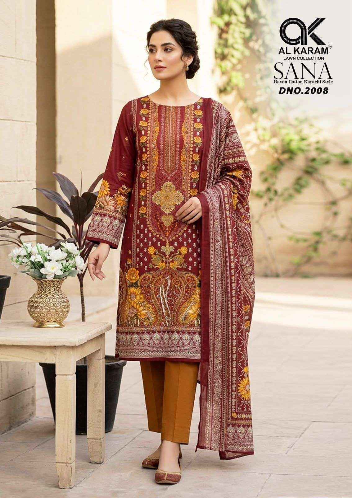 Al Karam Sana Vol-2 Rayon Dress Material (8 pcs Catalogue)