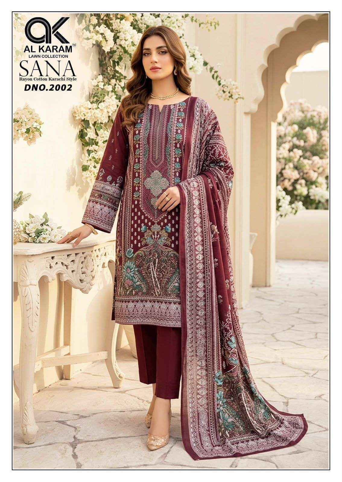 Al Karam Sana Vol-2 Rayon Dress Material (8 pcs Catalogue)