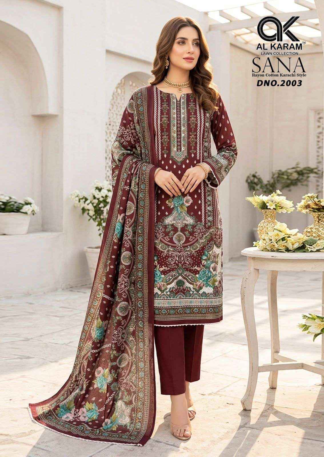 Al Karam Sana Vol-2 Rayon Dress Material (8 pcs Catalogue)