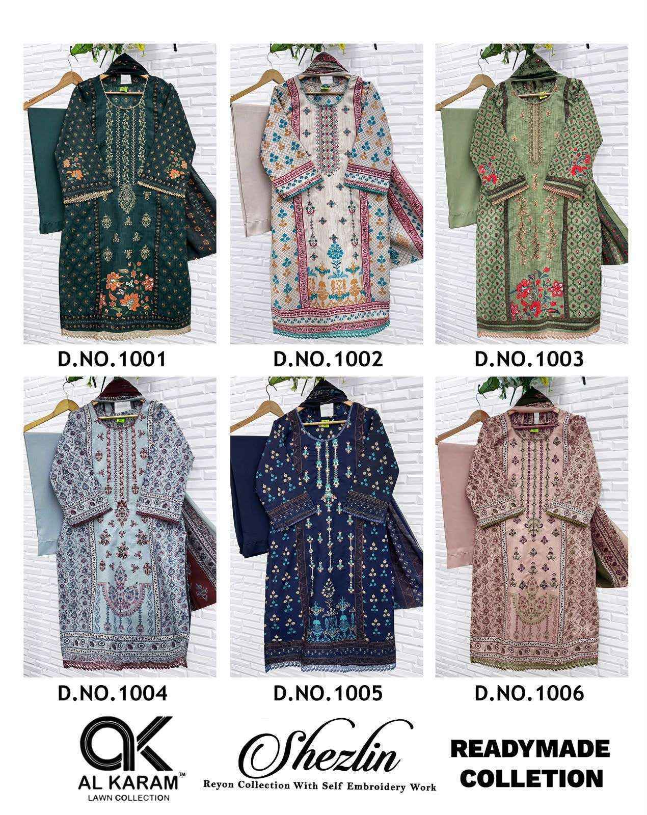 Al Karam Shezlin Readymade Reyon Dress (6 pcs Catalogue)