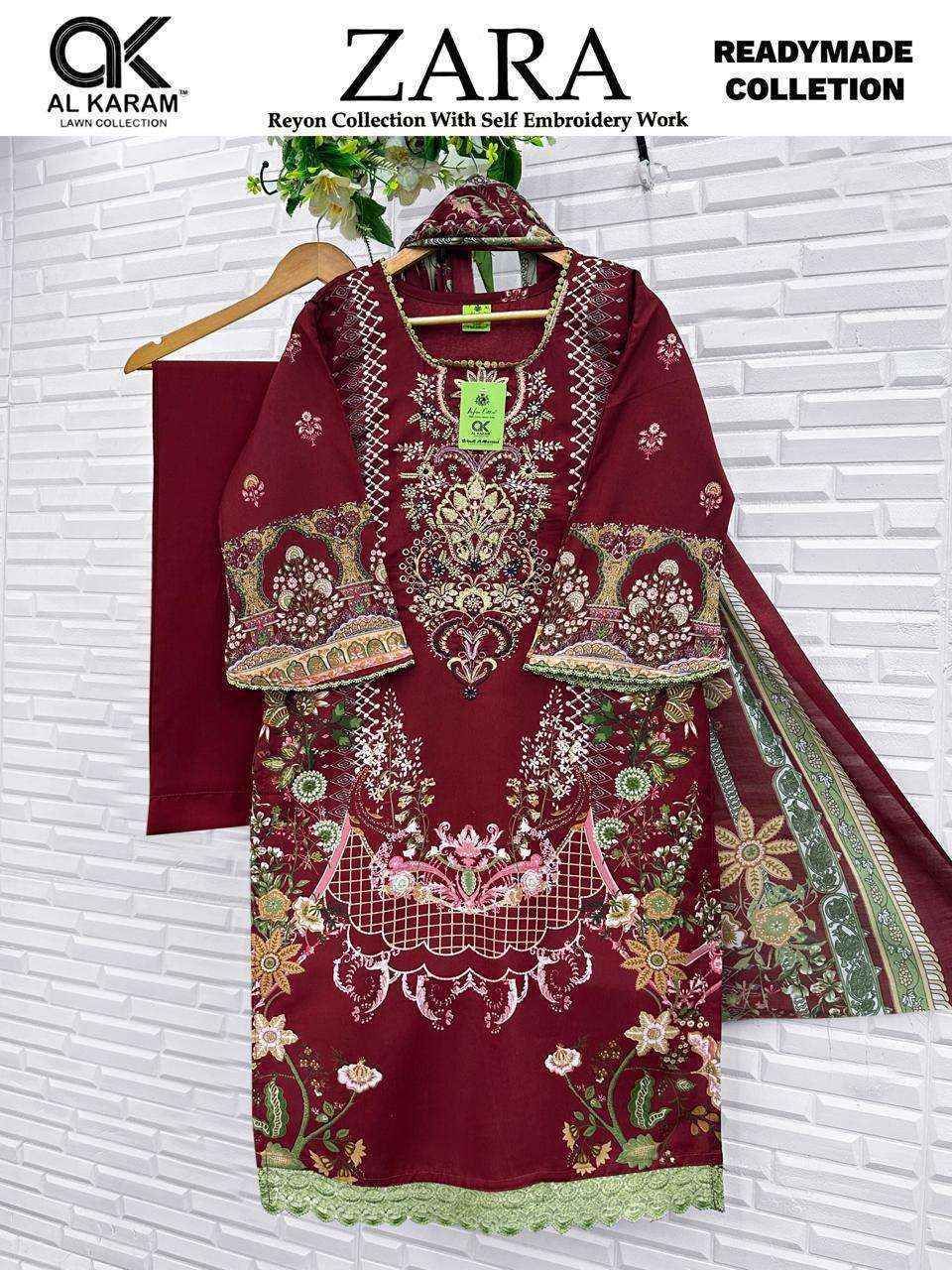 Al Karam Zara Readymade Reyon Dress (6 pcs Catalogue)
