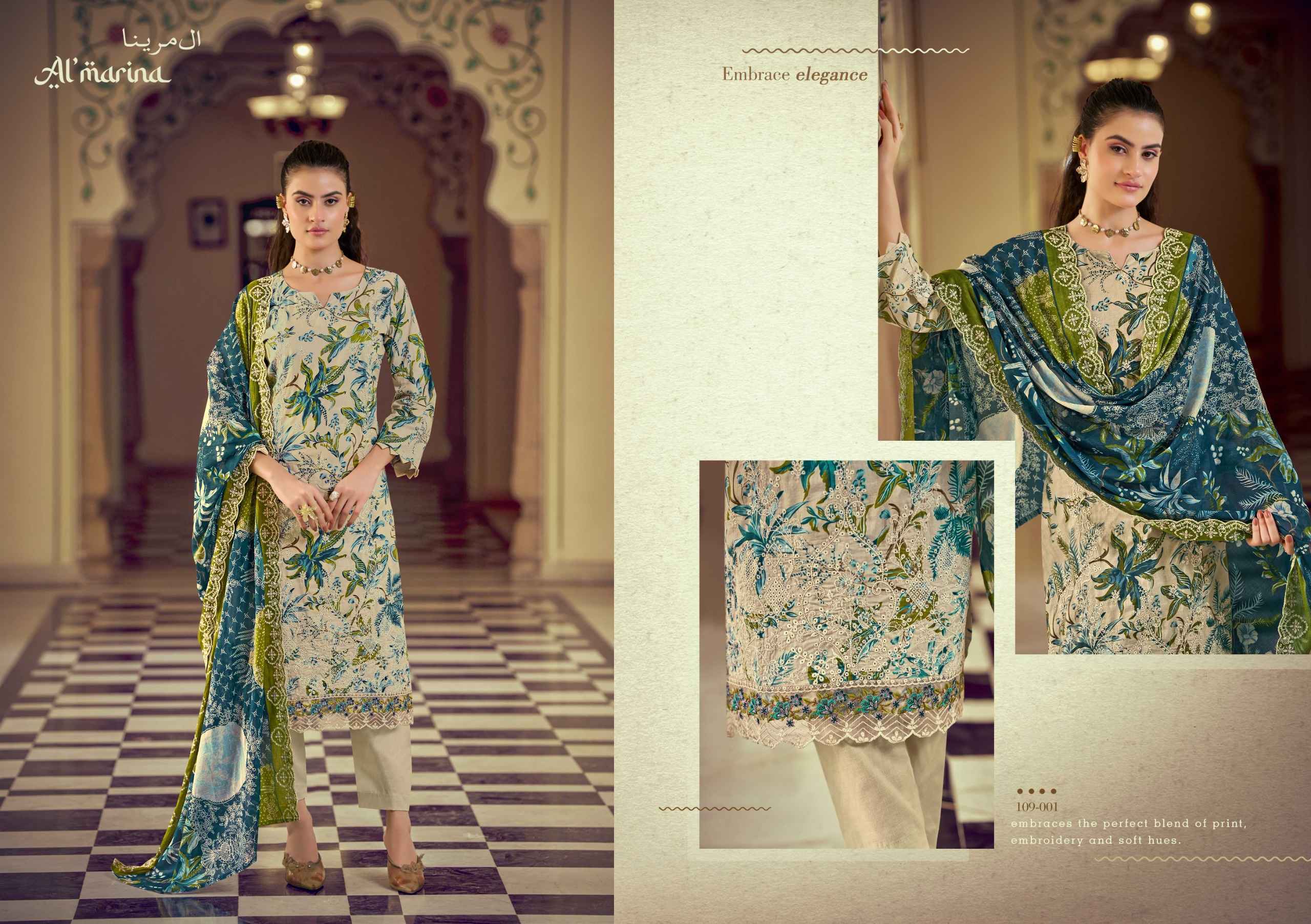 Al Marina Chikankari Vol-5 Cotton Dress Material (8 pcs Catalogue)