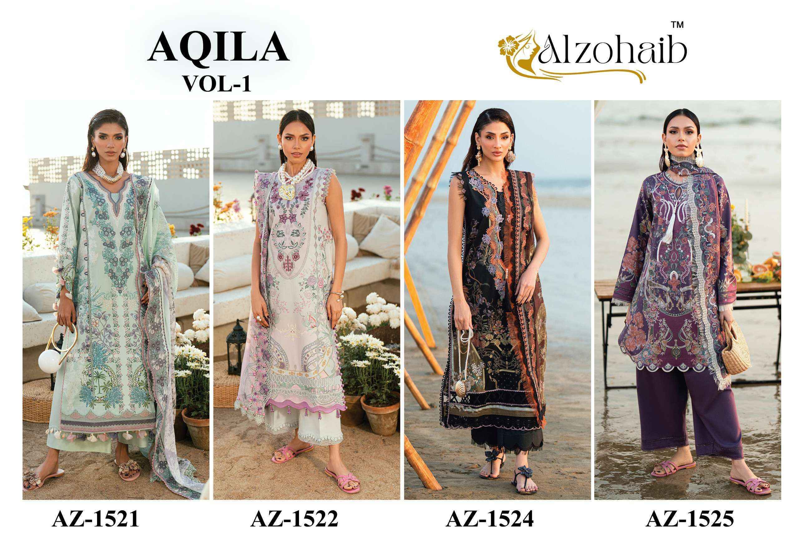 Al Zohaib Aqila Vol-1 Cotton Dress Material (4 pcs Catalogue)