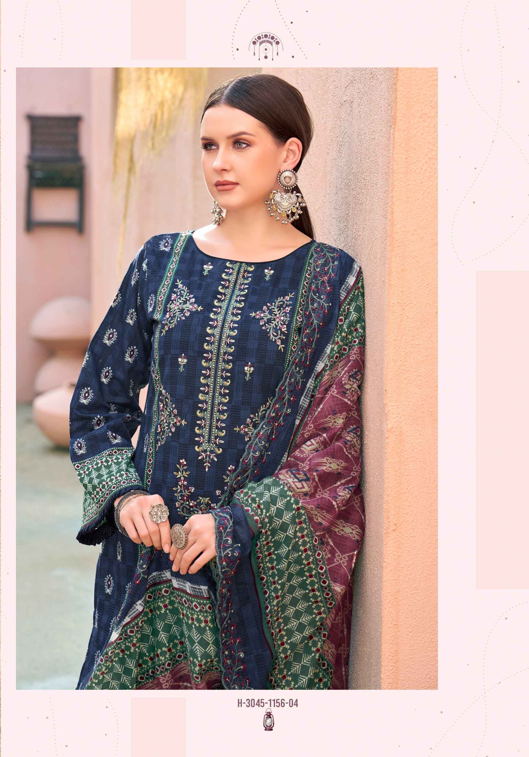 Alok Bin Saeed Premium Cambric Cotton Dress Material (8 pcs Catalogue)
