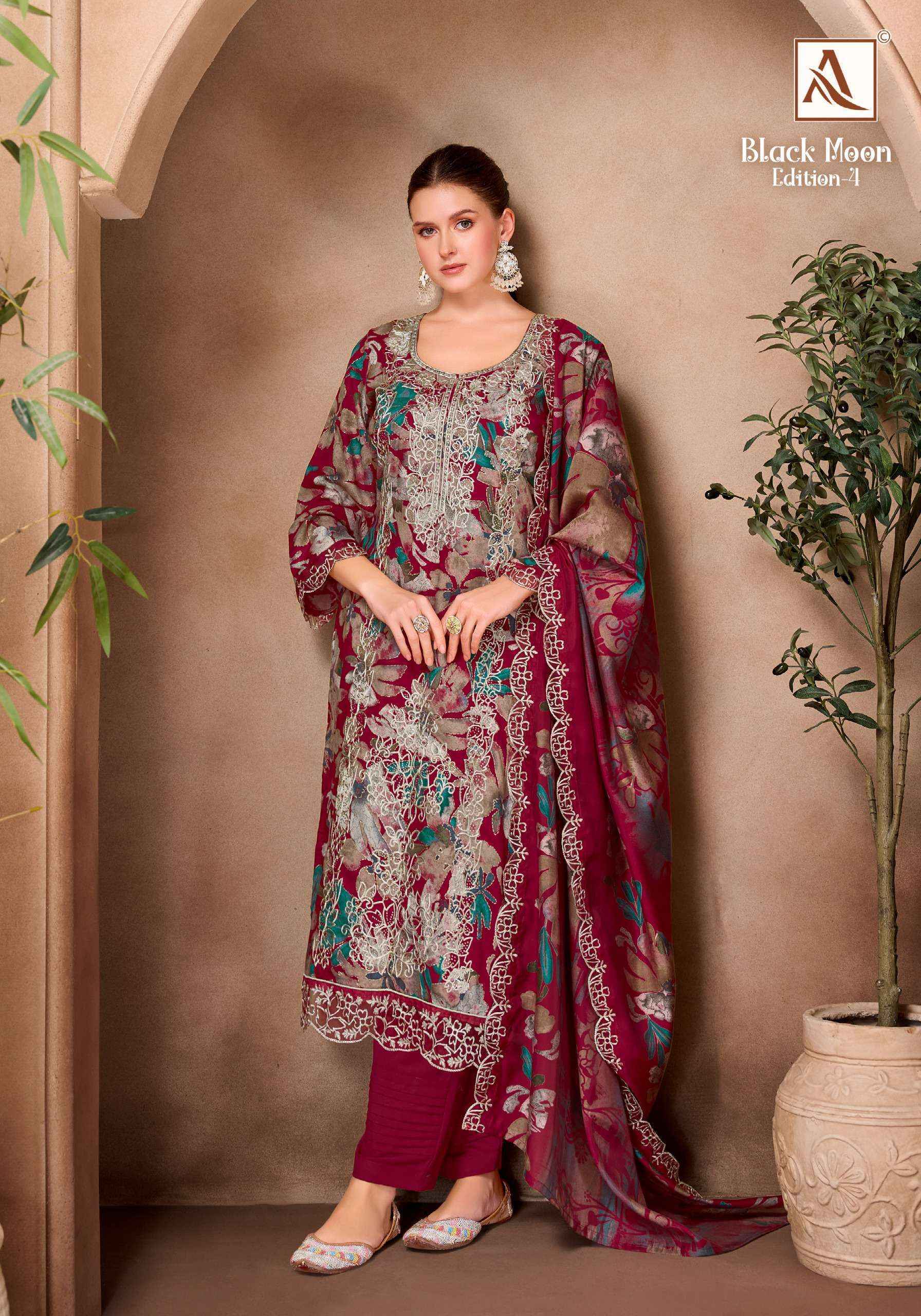 Alok Black Moon Edition-4 Viscose Reyon Dress Material (6 pcs Catalogue)