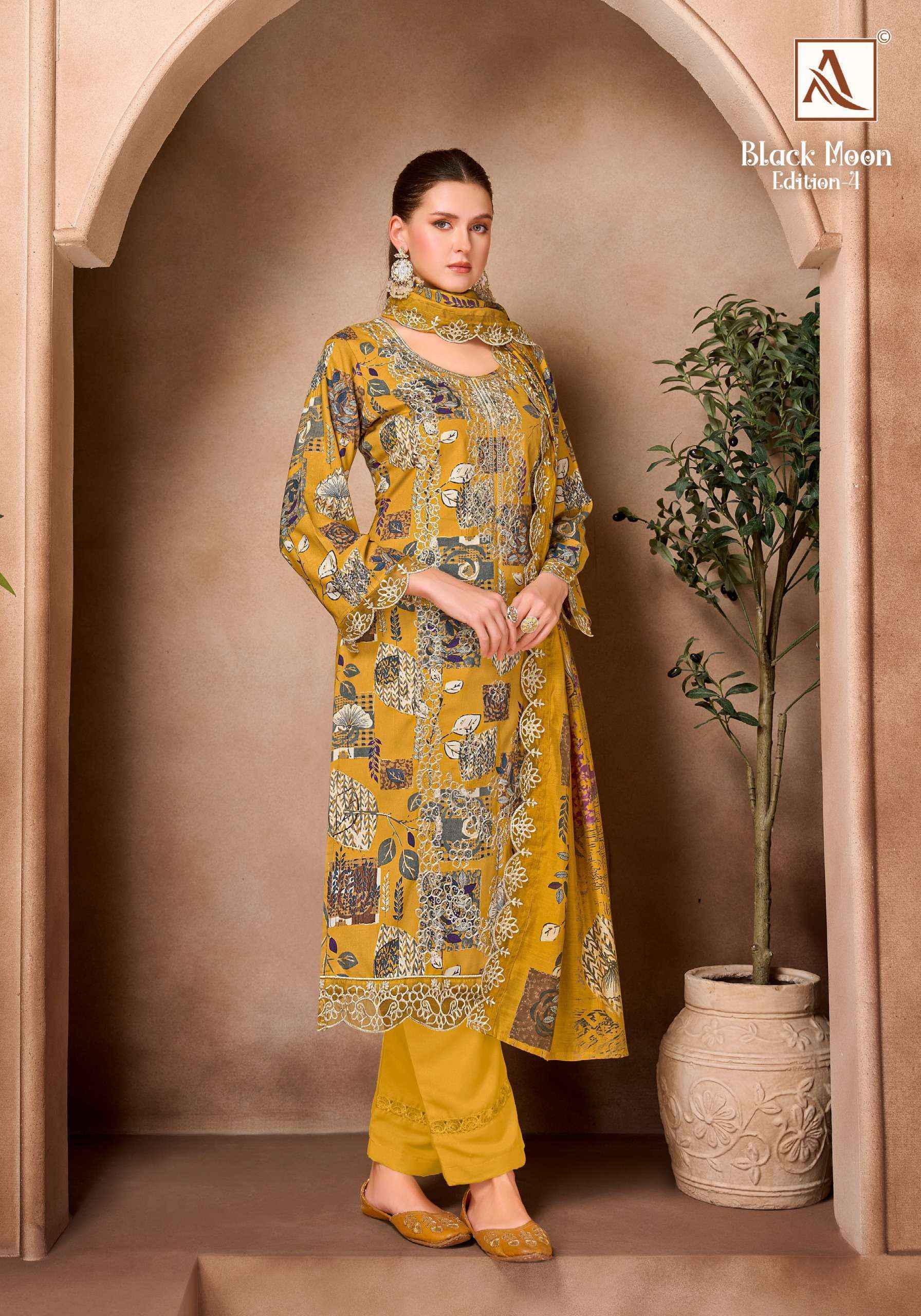 Alok Black Moon Edition-4 Viscose Reyon Dress Material (6 pcs Catalogue)
