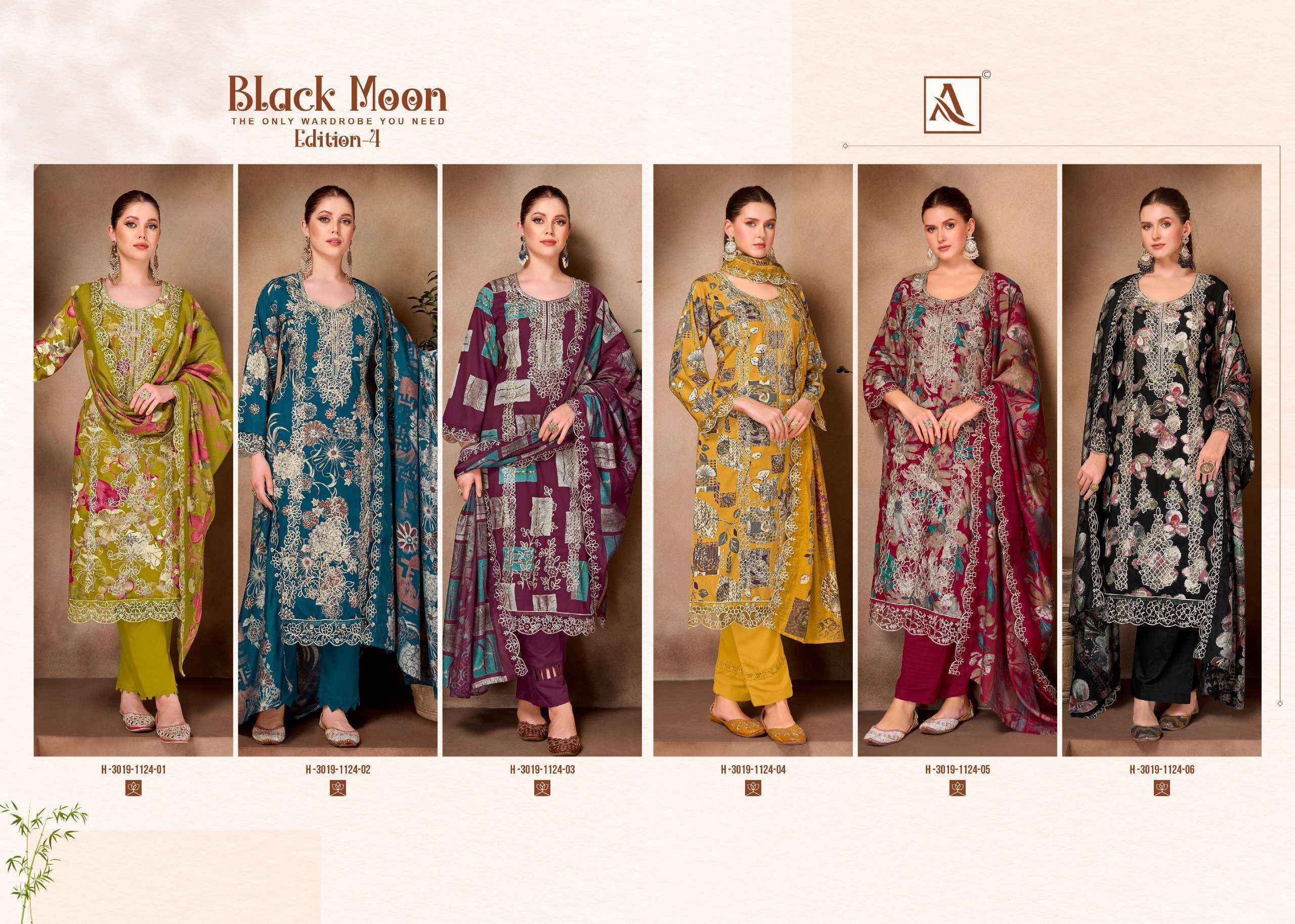 Alok Black Moon Edition-4 Viscose Reyon Dress Material (6 pcs Catalogue)