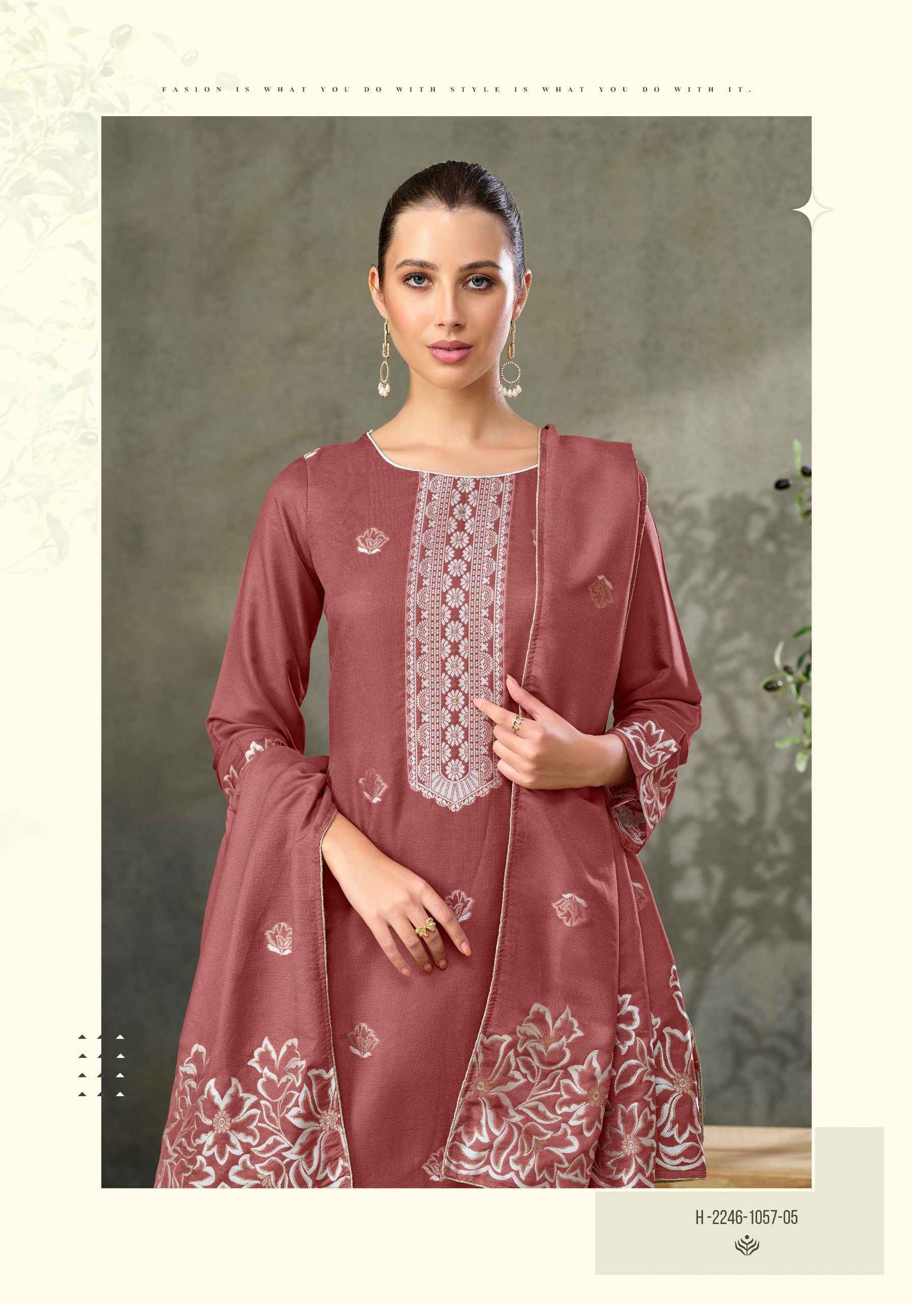 Alok Copper Bloom Linen Dress Material (6 pcs Catalogue)