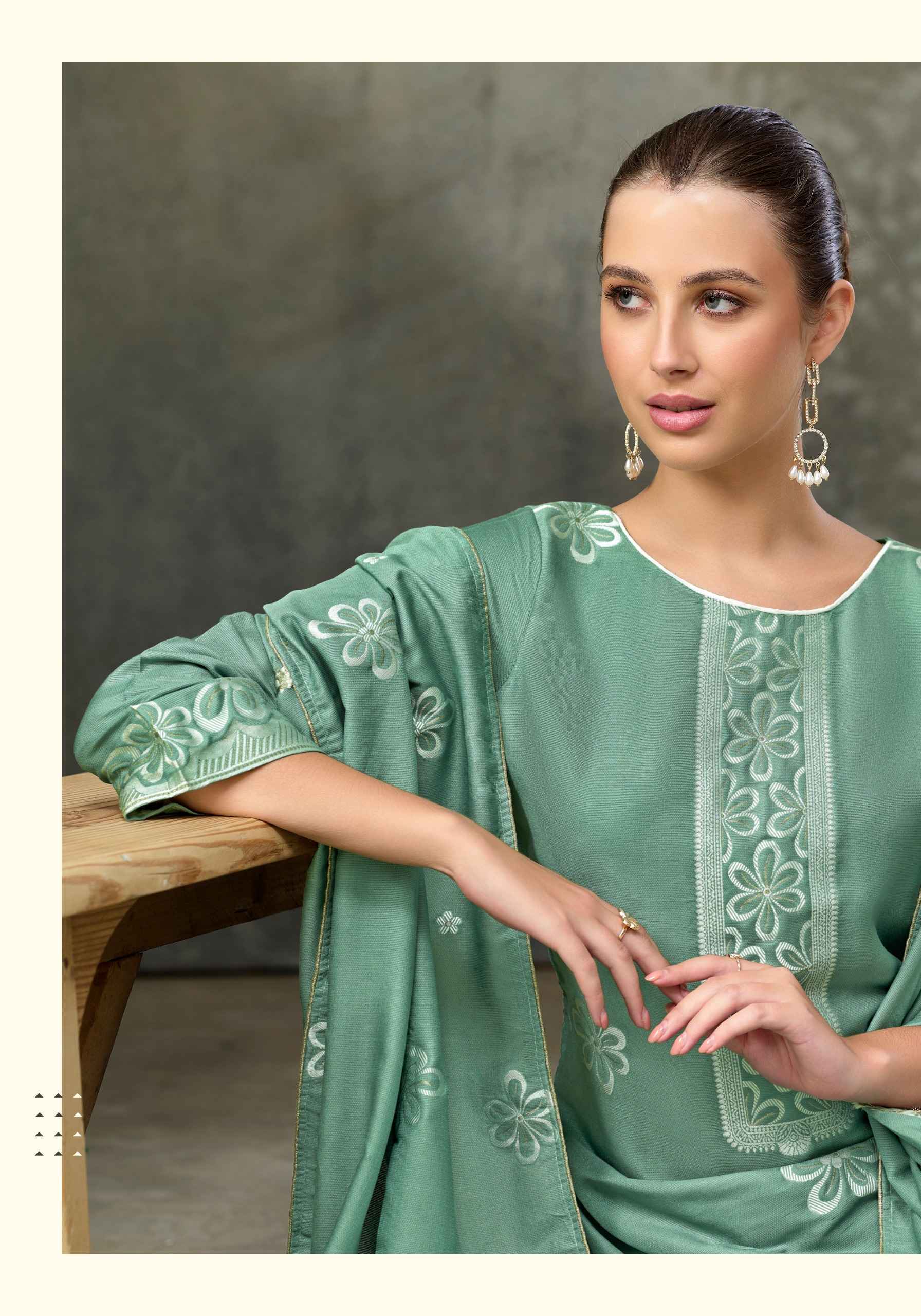 Alok Copper Bloom Linen Dress Material (6 pcs Catalogue)