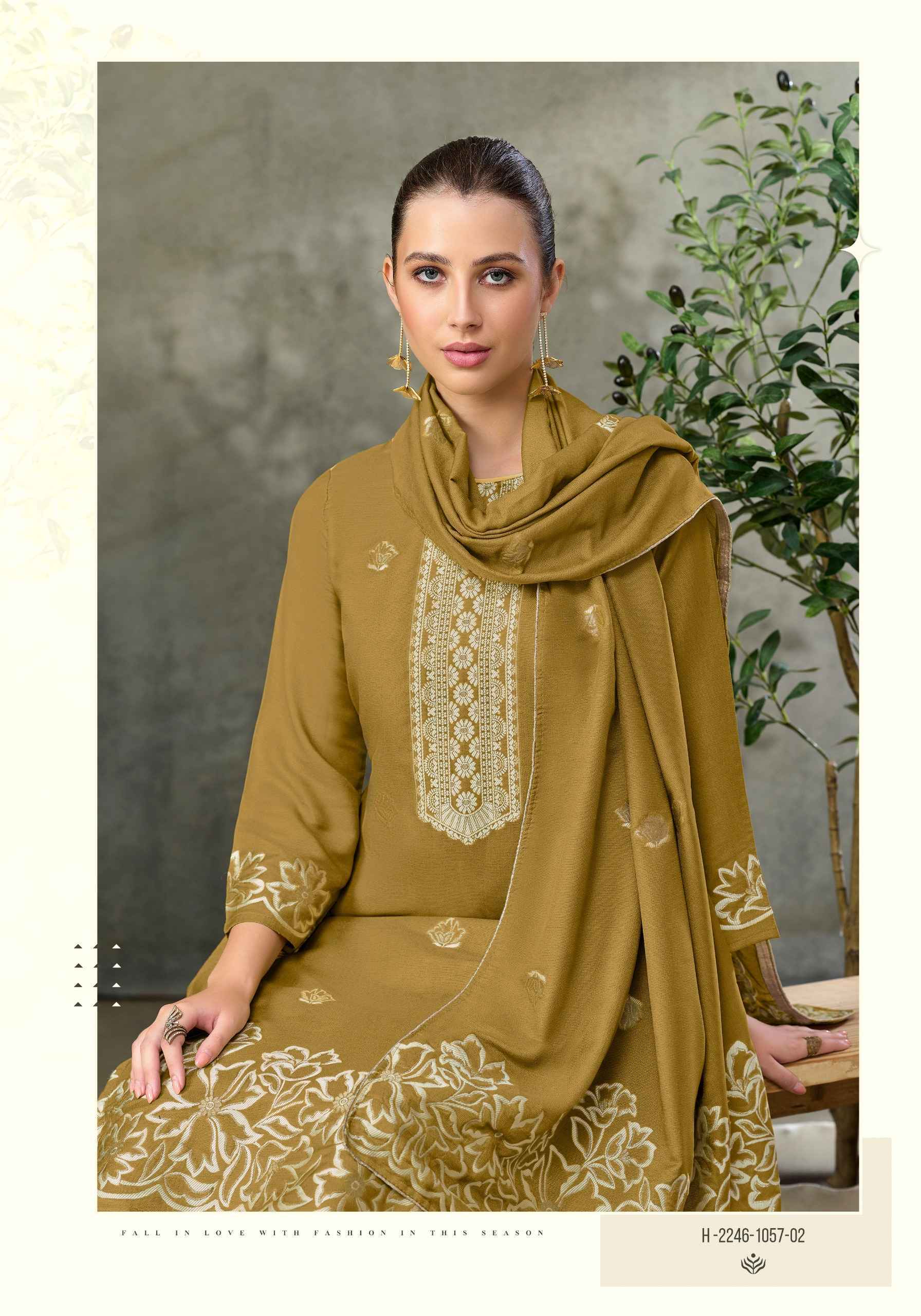 Alok Copper Bloom Linen Dress Material (6 pcs Catalogue)