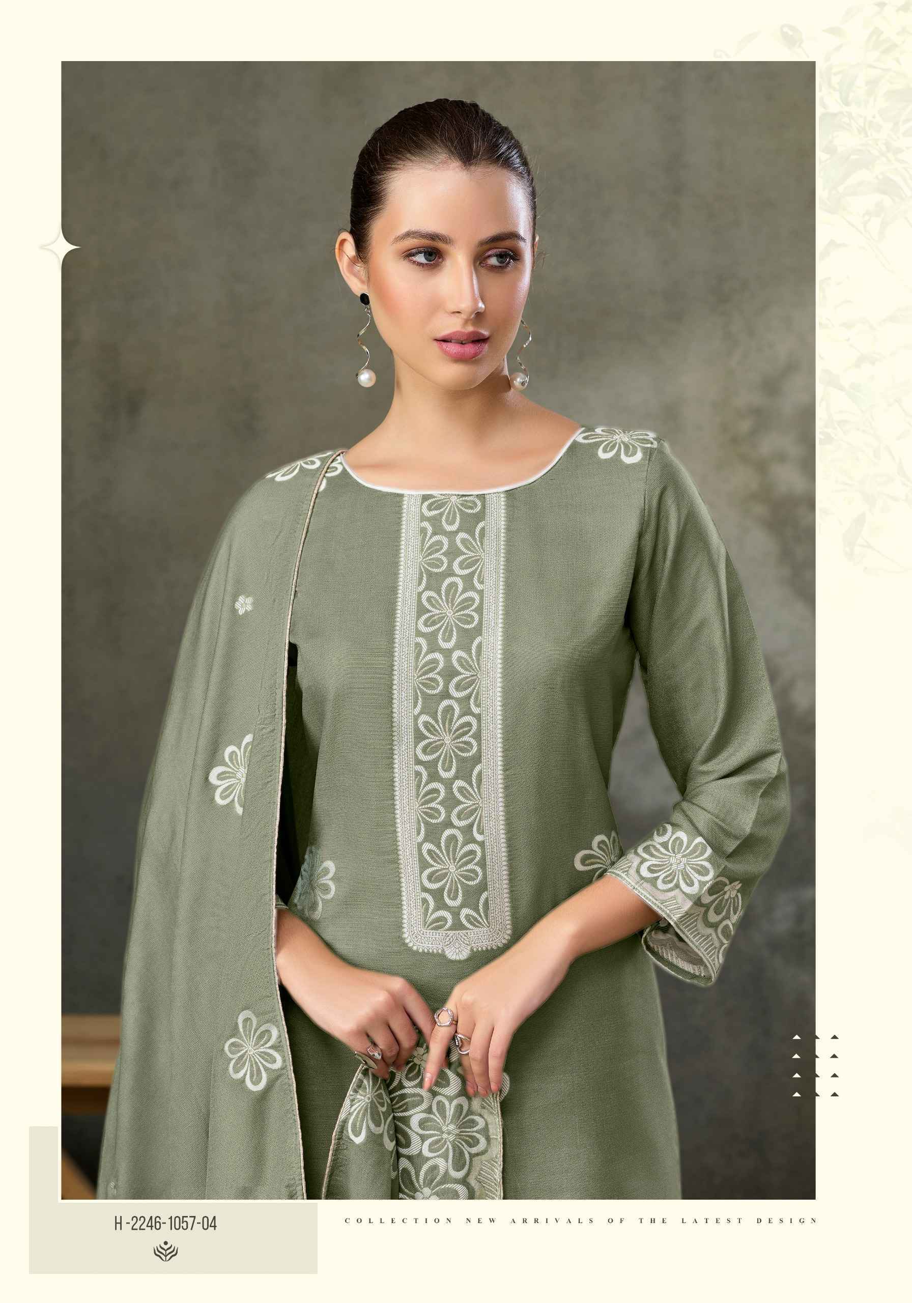 Alok Copper Bloom Linen Dress Material (6 pcs Catalogue)