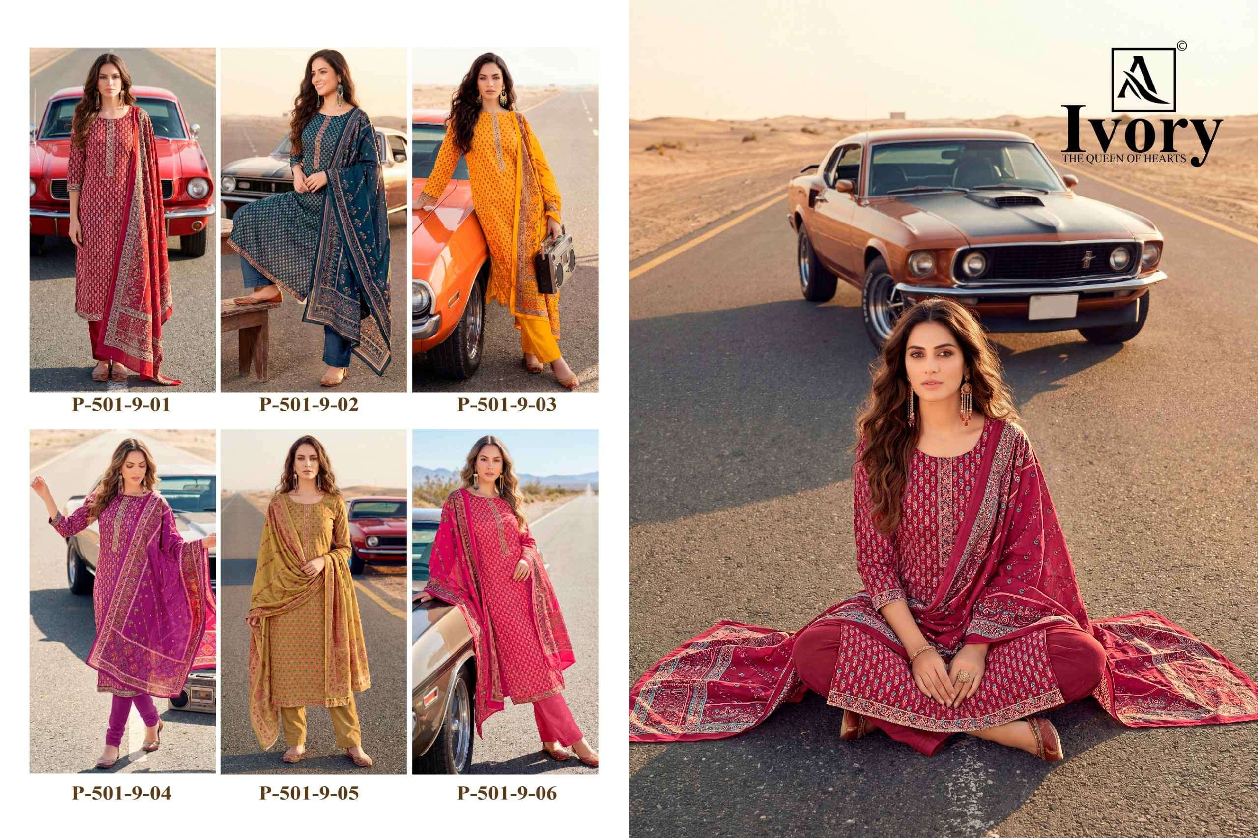 Alok Ivory Zam Dress Material (6 pcs Catalogue)