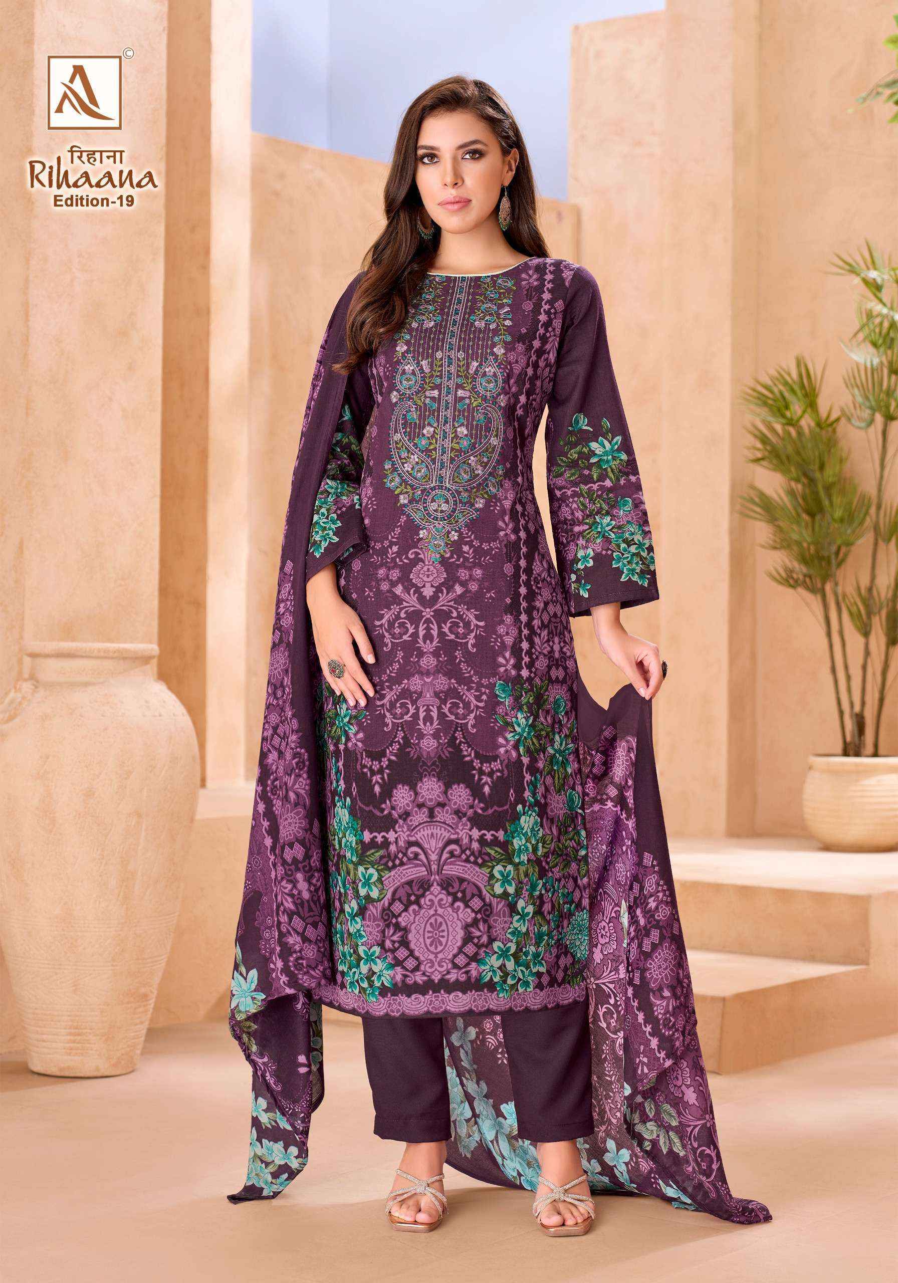 Alok Rihaana Edition-19 Cotton Dress Material (8 pcs Catalogue)