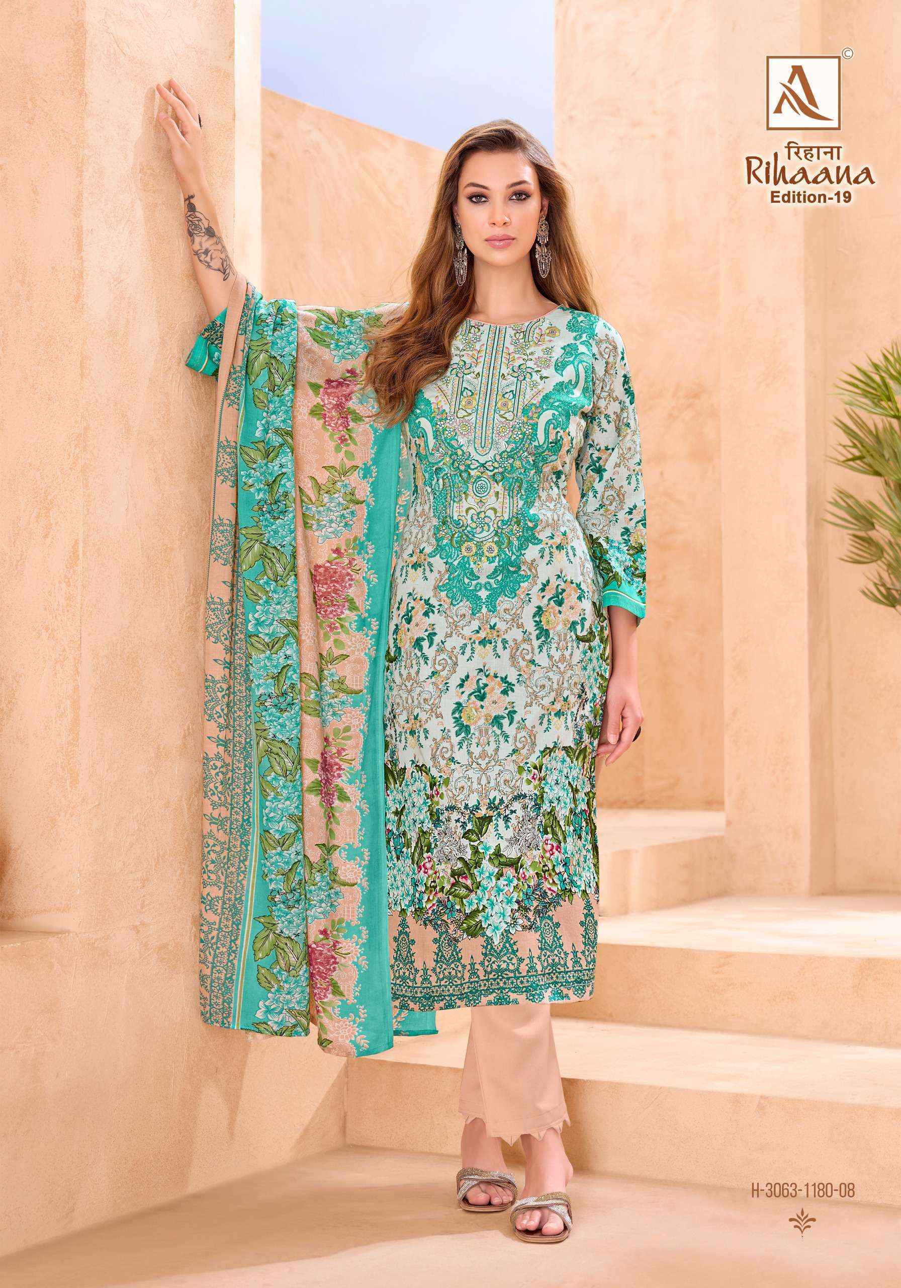 Alok Rihaana Edition-19 Cotton Dress Material (8 pcs Catalogue)