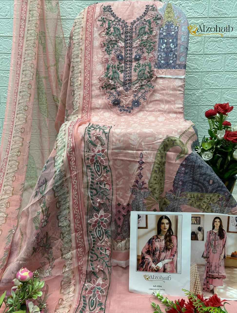 Alzohaib Aziza Vol-2 Cotton Dress Material (4 pcs Catalogue)