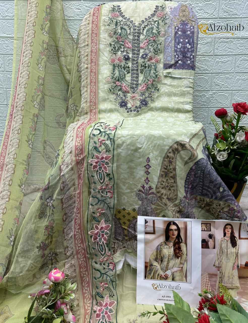 Alzohaib Aziza Vol-2 Cotton Dress Material (4 pcs Catalogue)