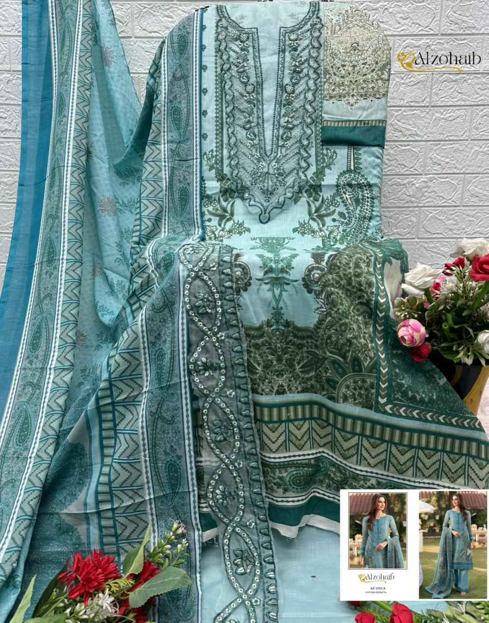 Alzohaib Aziza Vol-2 Cotton Dress Material (4 pcs Catalogue)