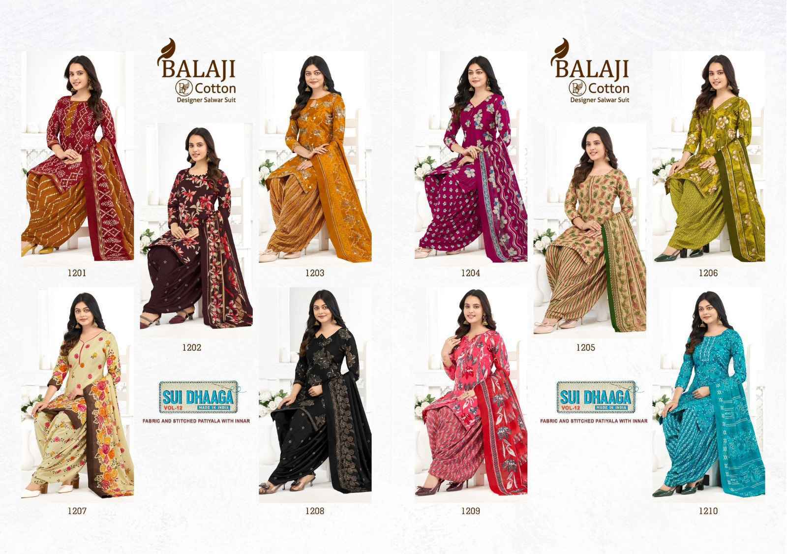 Balaji Sui Dhaga Vol-12 Readymade Cotton Dress (10 pcs Catalogue)