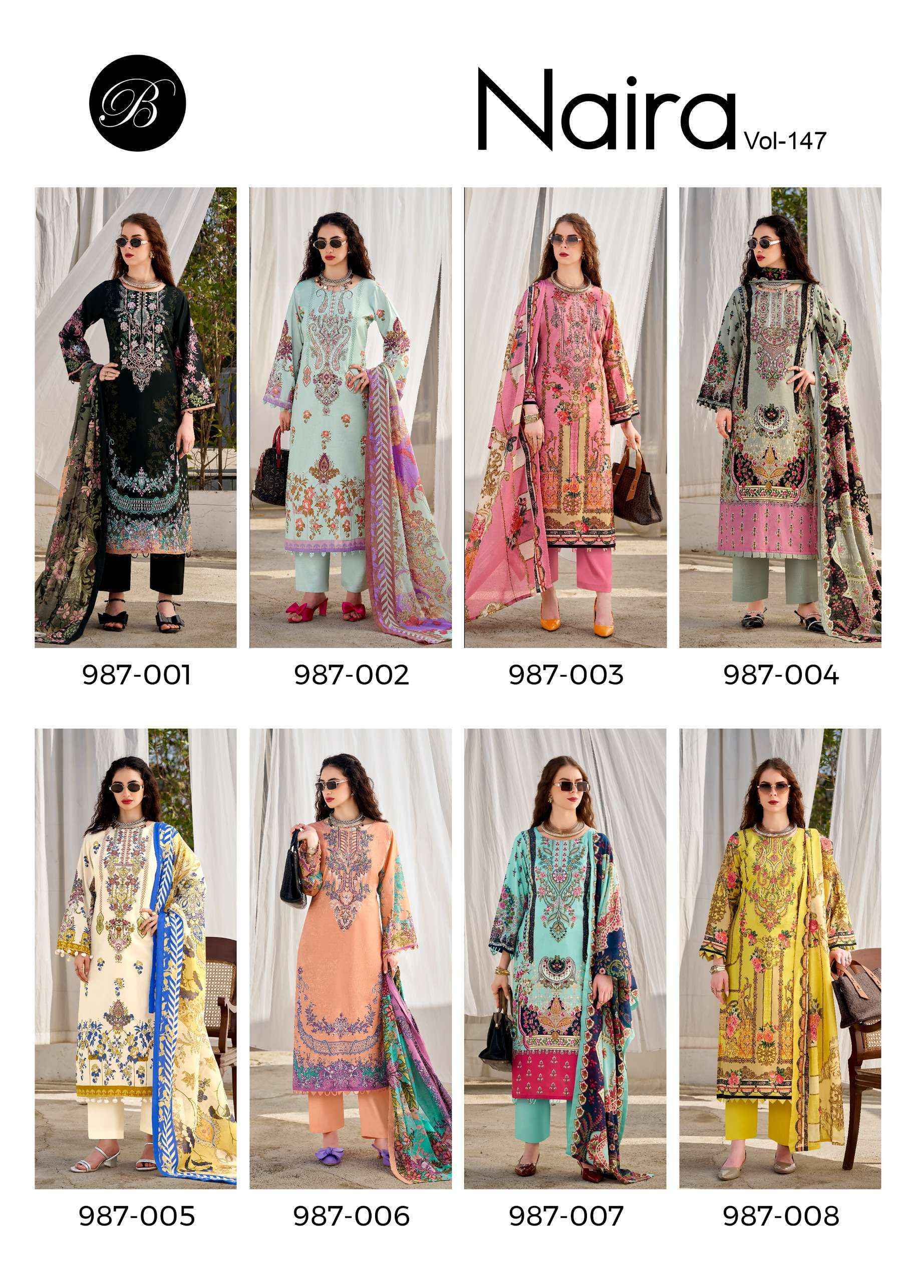 Belliza Naira Vol-147 Cotton Dress Material (8 pcs Cataloge)