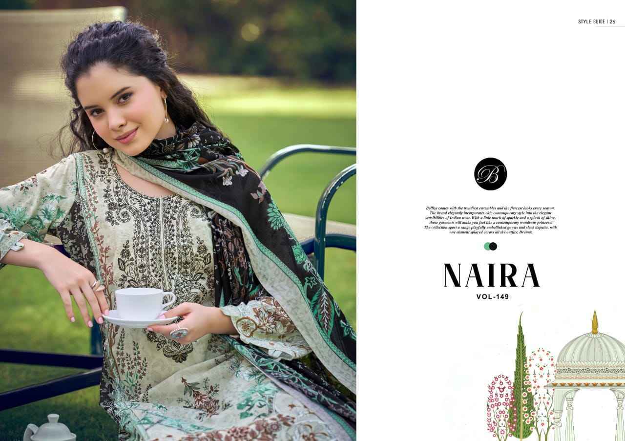 Belliza Naira Vol -149 Cotton Dress Material (8 pcs Cataloge)