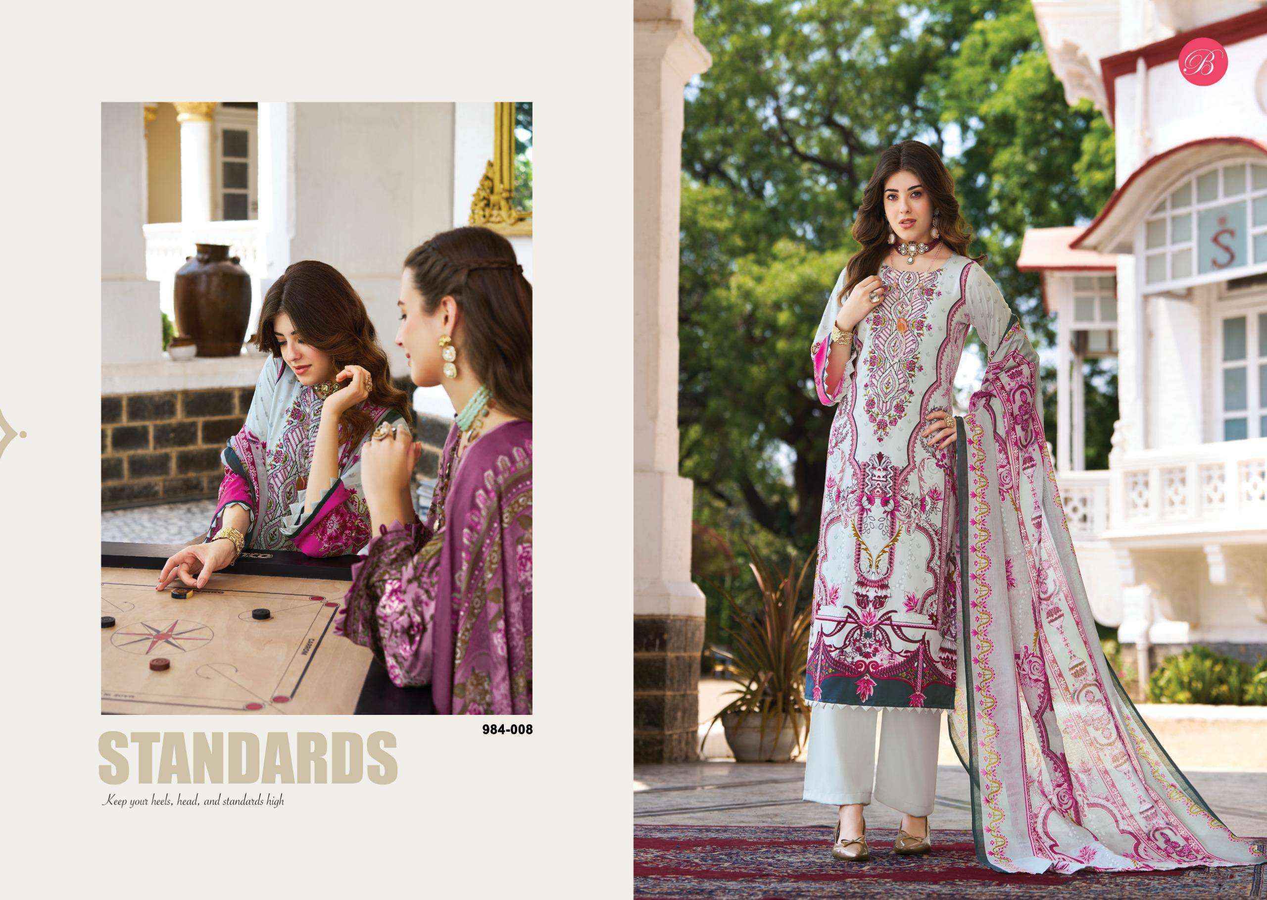 Belliza Riwayat Vol-18 Viscose Rayon Dress Material (8 pcs Catalogue)