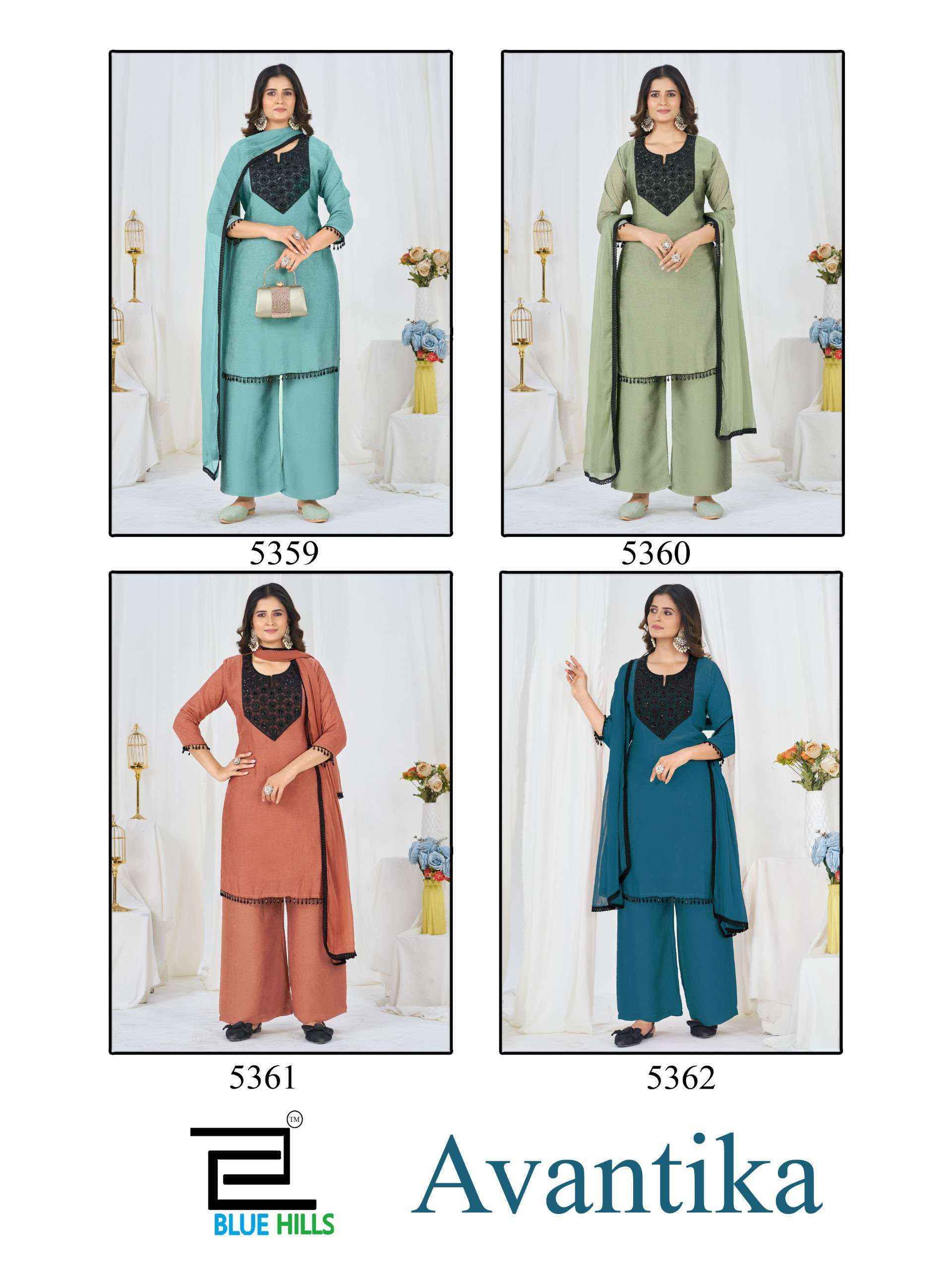 Blue Hills Avantika Rangoli Crush Readymade Suit (4 pcs Catalogue)