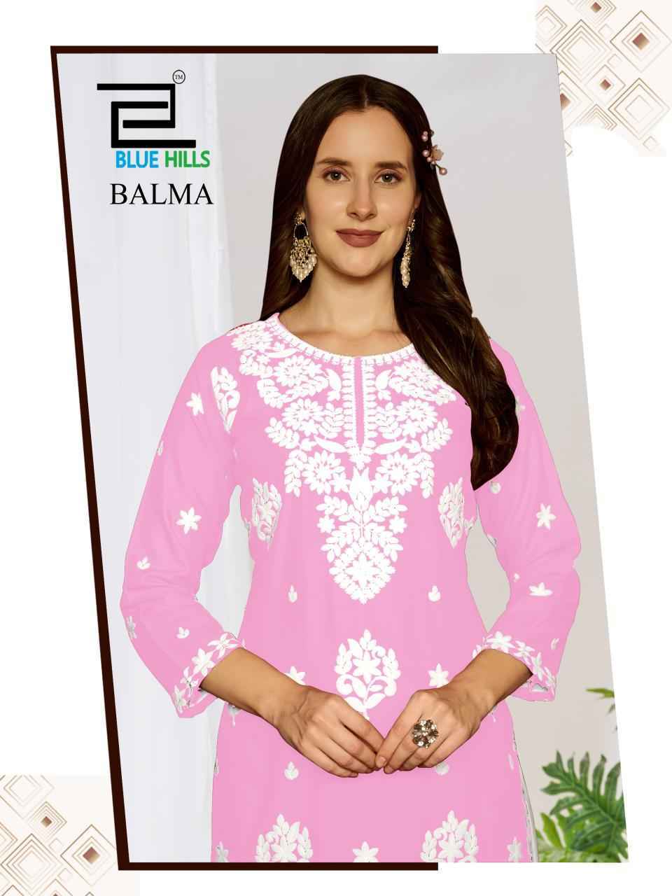 Blue Hills Balma Rayon Kurti With Sarara (4 pcs Catalogue)